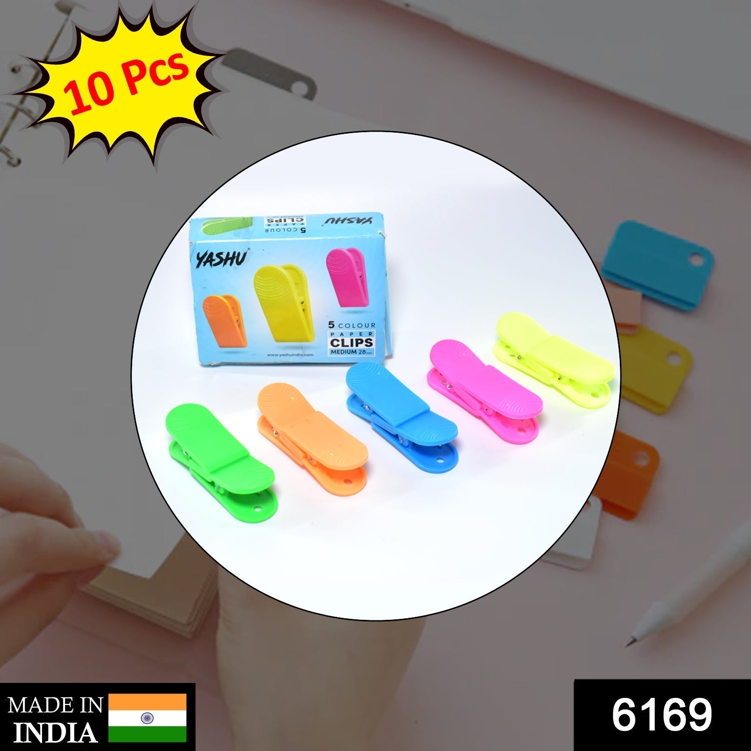 6169 10Pc 28Mm Paper Clips Used For Holding Paper And File. DeoDap