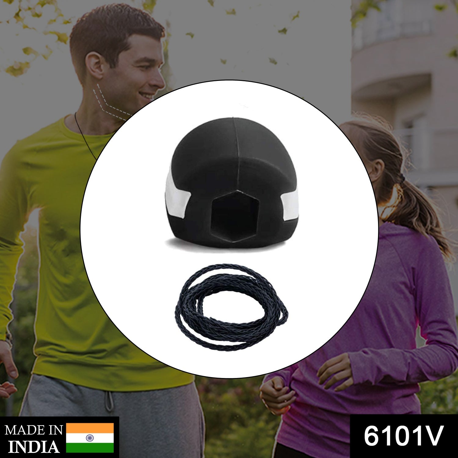 6101V Black Jaw Exerciser Used To Gain Sharp And Chiselled Jawline Easily And Fast. DeoDap