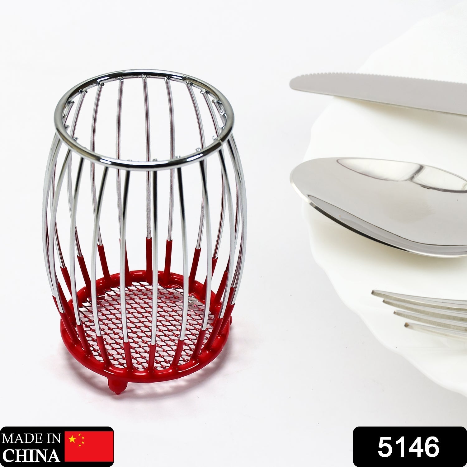 5146 Stainless Steel Multipurpose Kitchen Cutlery Holder DeoDap