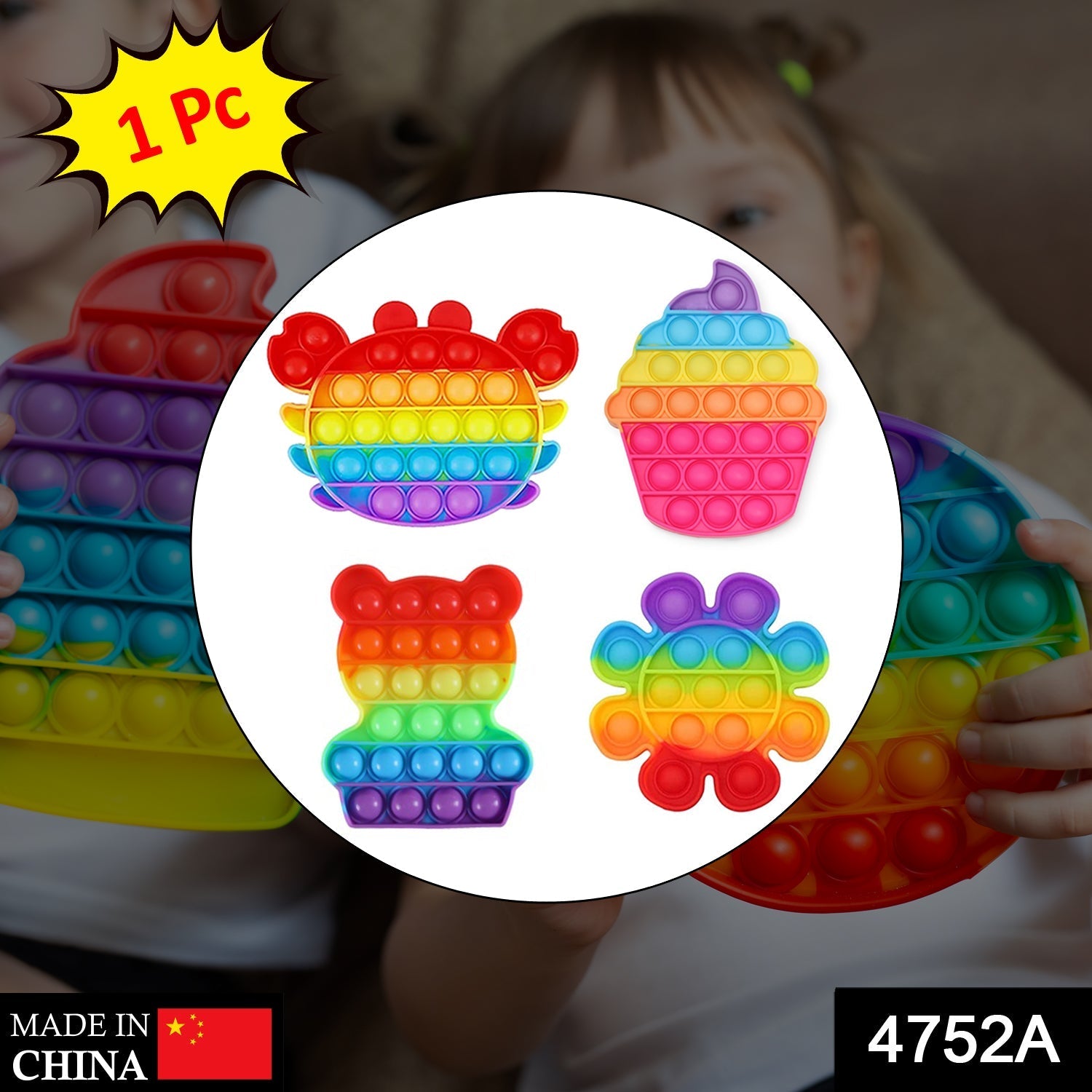 4752A Mix Pattern Rainbow Color Push Pop Bubble Fidget Sensory Toy DeoDap