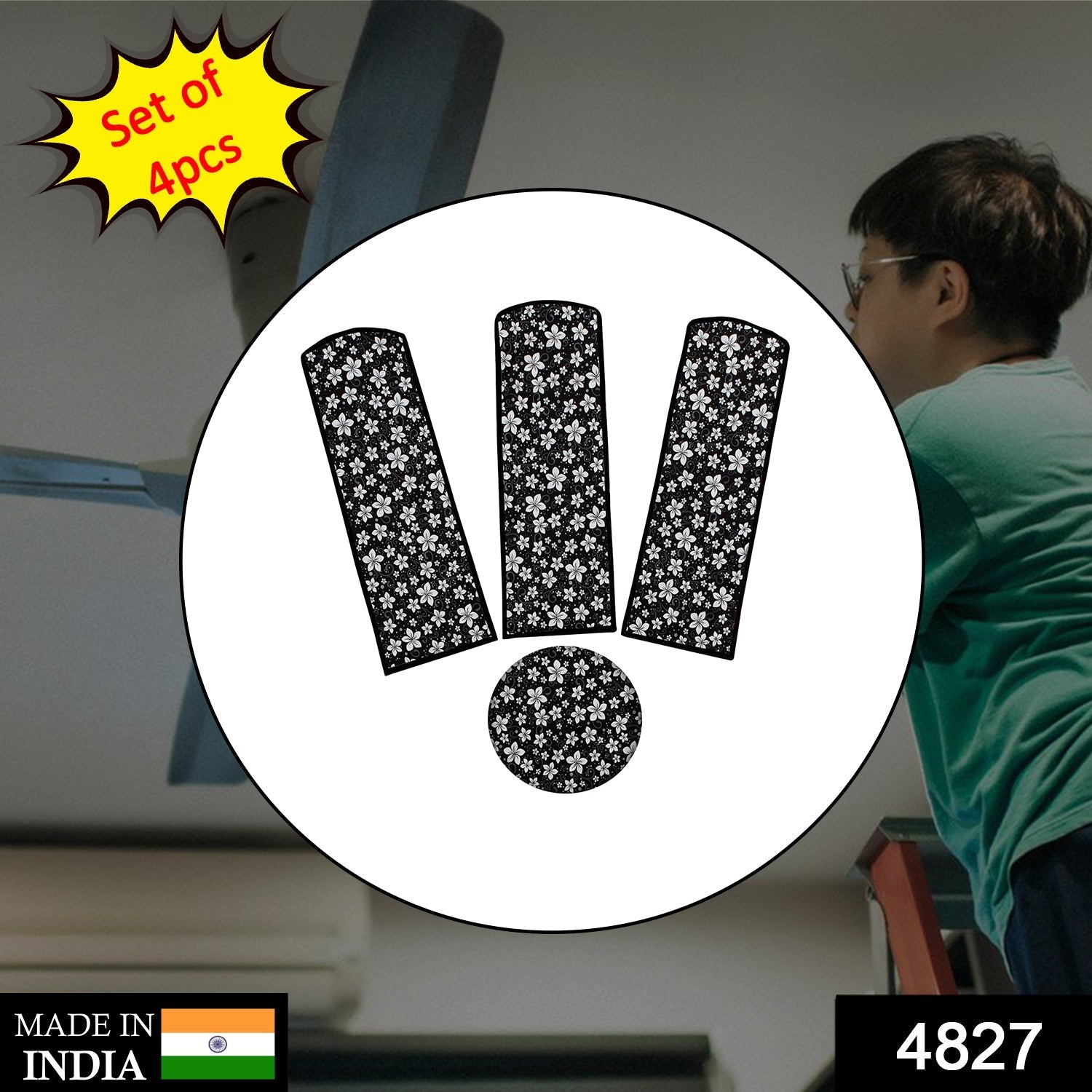4827 Ceiling Fan Blade Cover Used As A Covering Of Ceiling Fans Present In All Types Of Places DeoDap