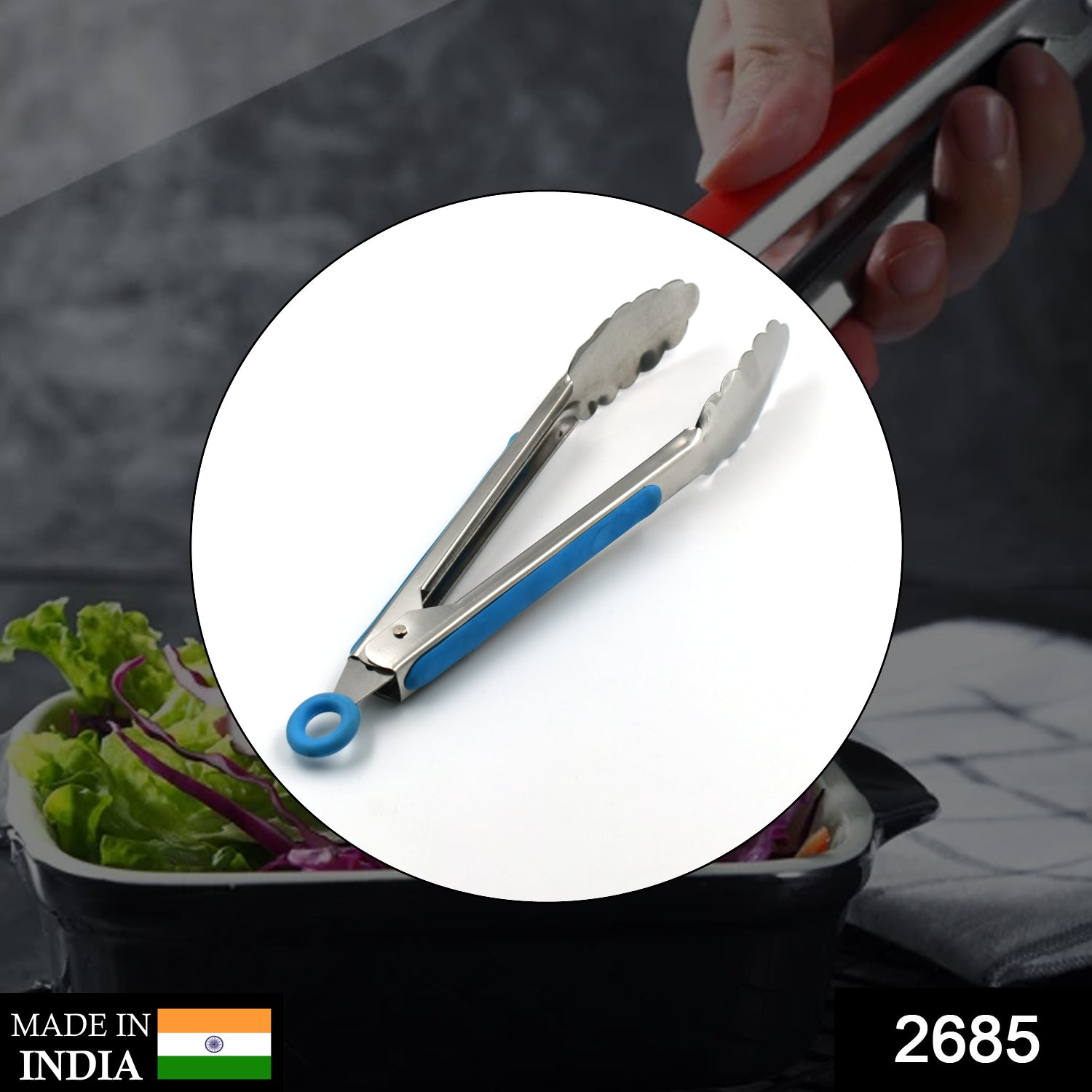 2685 stainless steel food serving tong with Grip Handle. DeoDap