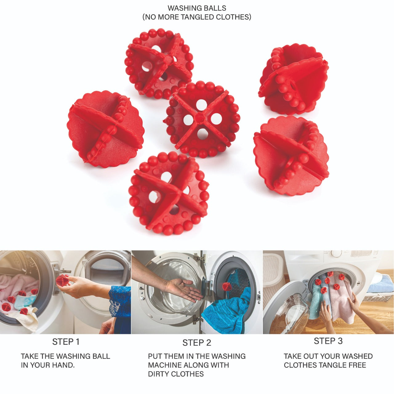 0207 Laundry Washing Ball, Wash Without Detergent (6pcs) DeoDap