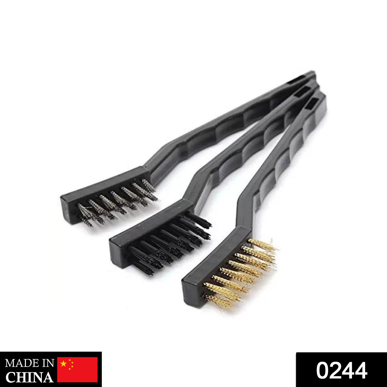244 -3pcs Mini Wire Brush Set (Steel/Nylon/Brass Brush)