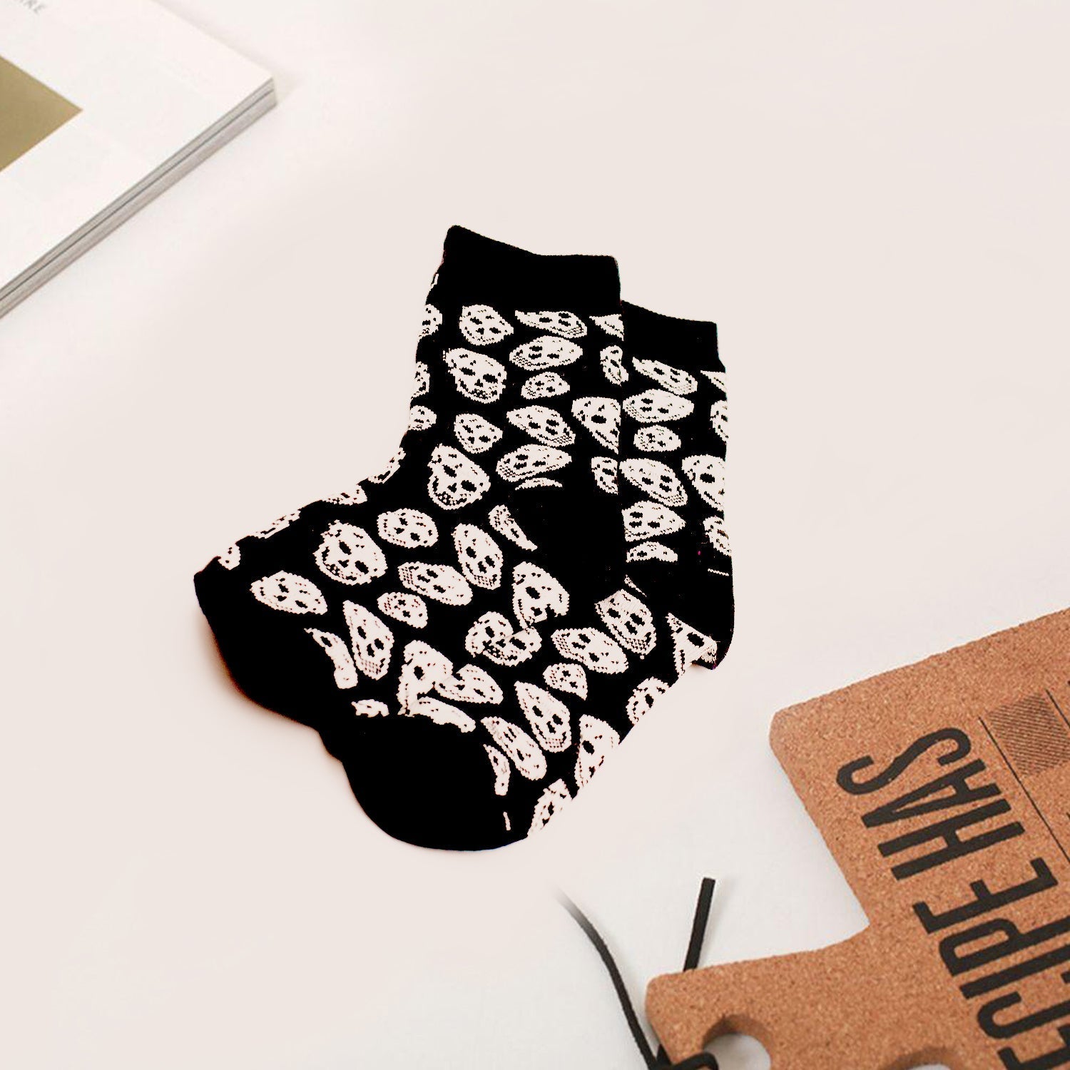 7342 Cotton Fancy Ladies Socks (1 Pair) (Moq :-3) DeoDap