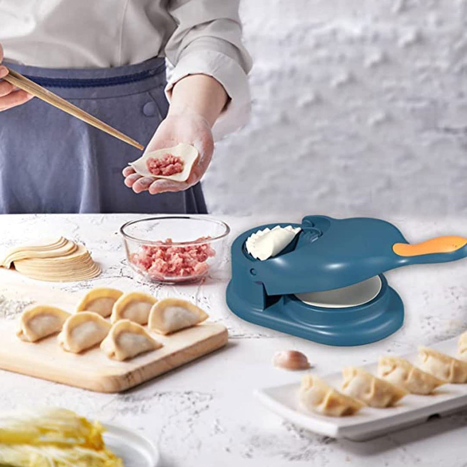 5289 Dumpling Skin Press Mould for Gujiya , Ghughra , Momos Making, 2 in 1 Dumpling Maker Mould Machine, Kitchen Dumpling Making Tool DeoDap