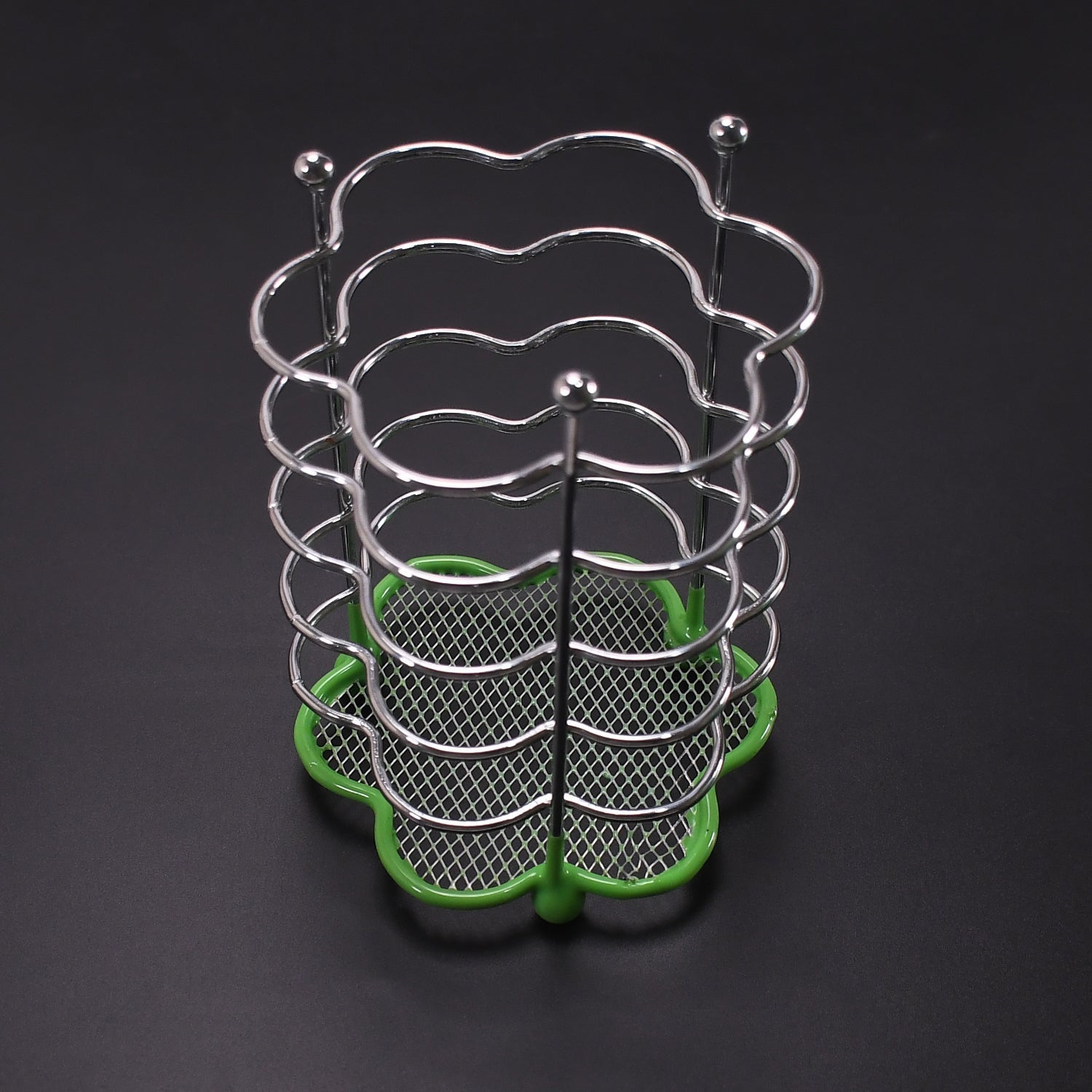 5263 Spoon Holder Stainless Steel Cutlery Holder Round Shape Multi Use Stand