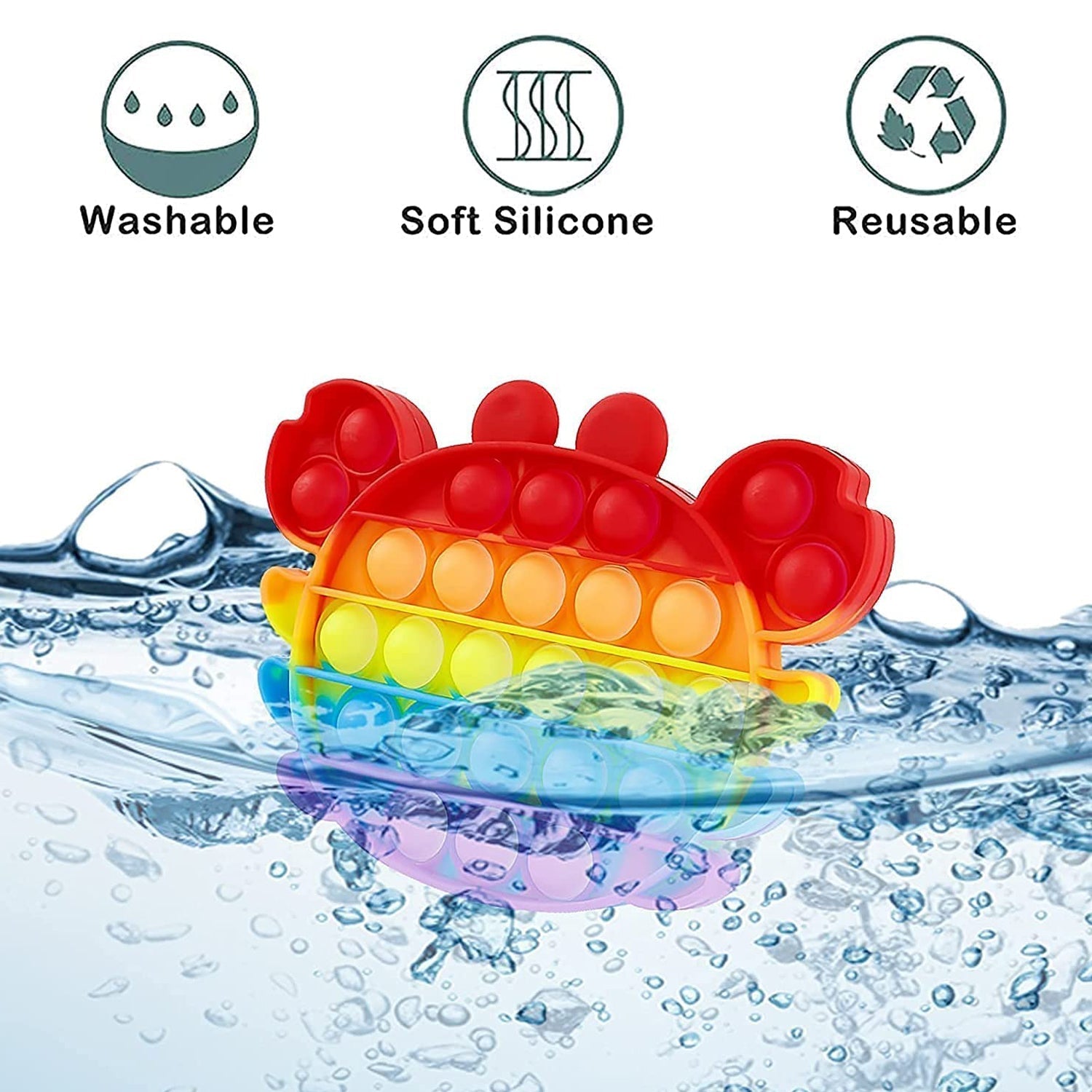 4752A Mix Pattern Rainbow Color Push Pop Bubble Fidget Sensory Toy DeoDap
