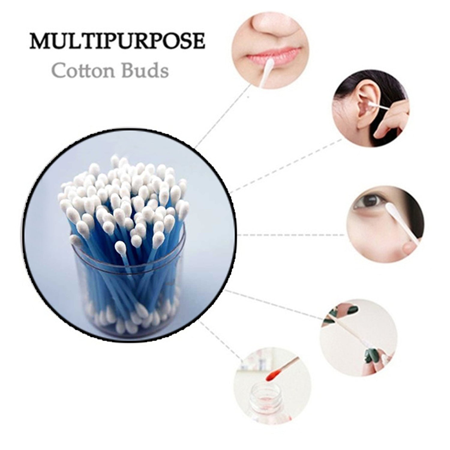 6010 Small Cotton Buds for ear cleaning, soft and natural cotton swabs (100 per pack) freeshipping - DeoDap