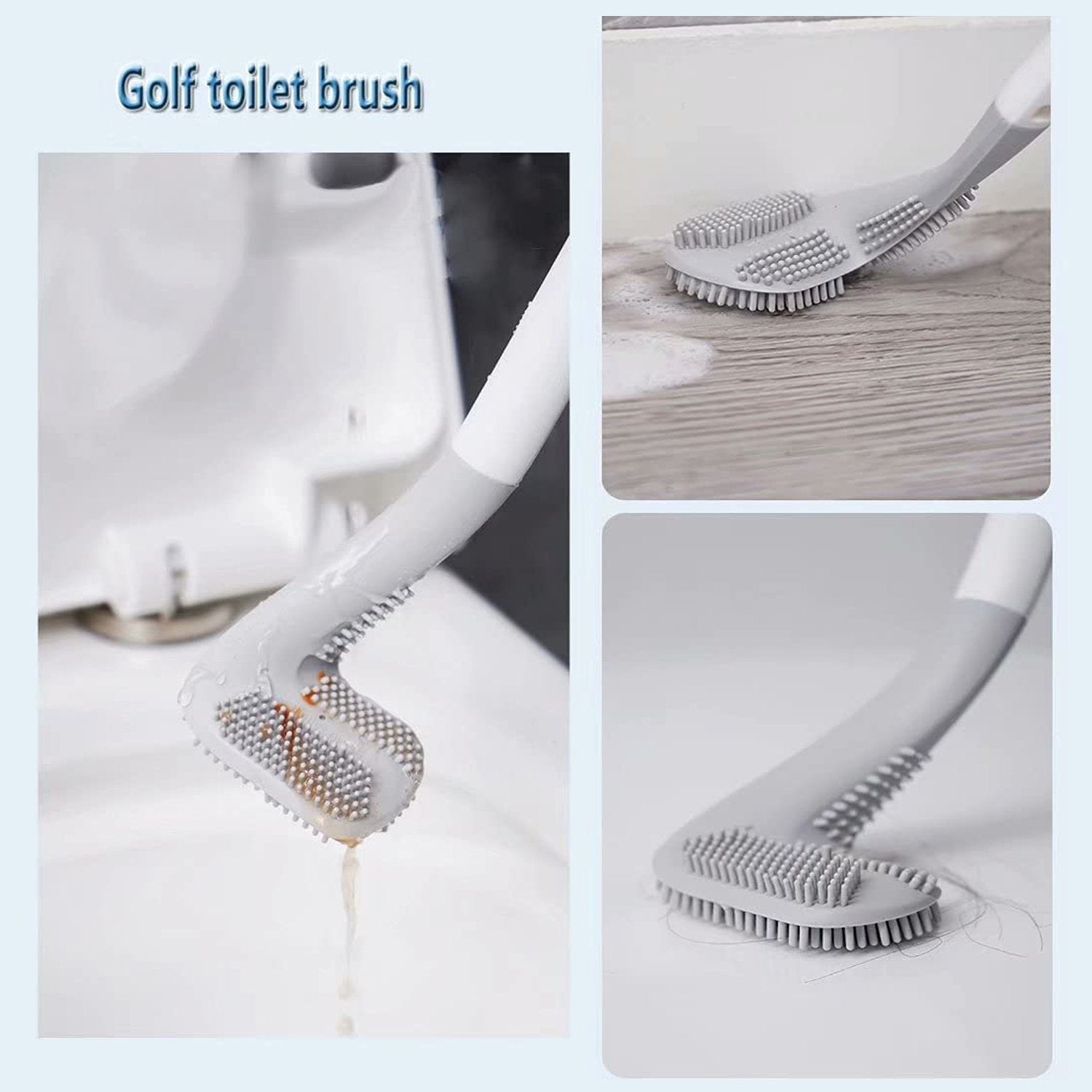 6059 Golf Shape Toilet Cleaner Brush  & Magic Sticker Holder DeoDap