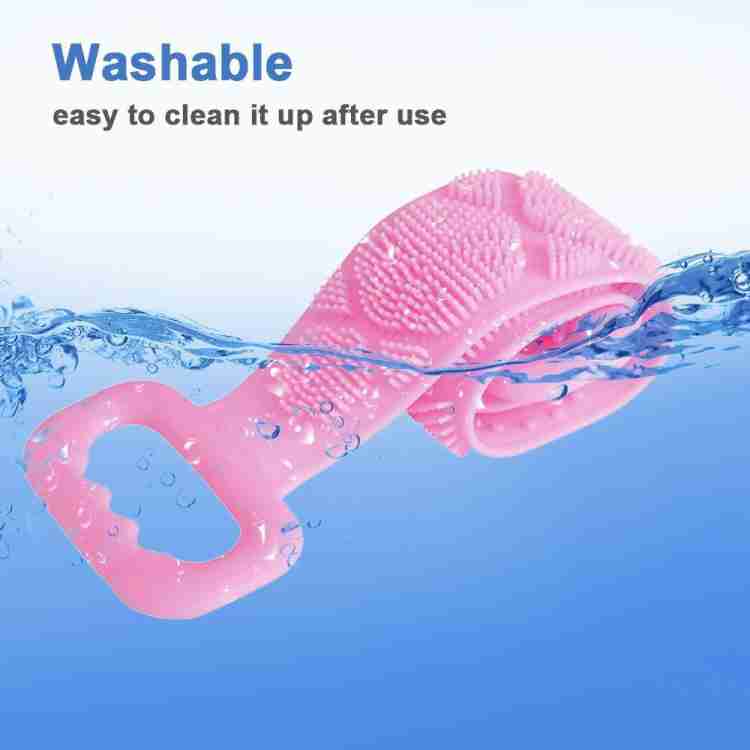 1302A Silicone Body Back Scrubber Double Side Bathing Brush for Skin Deep Cleaning DeoDap