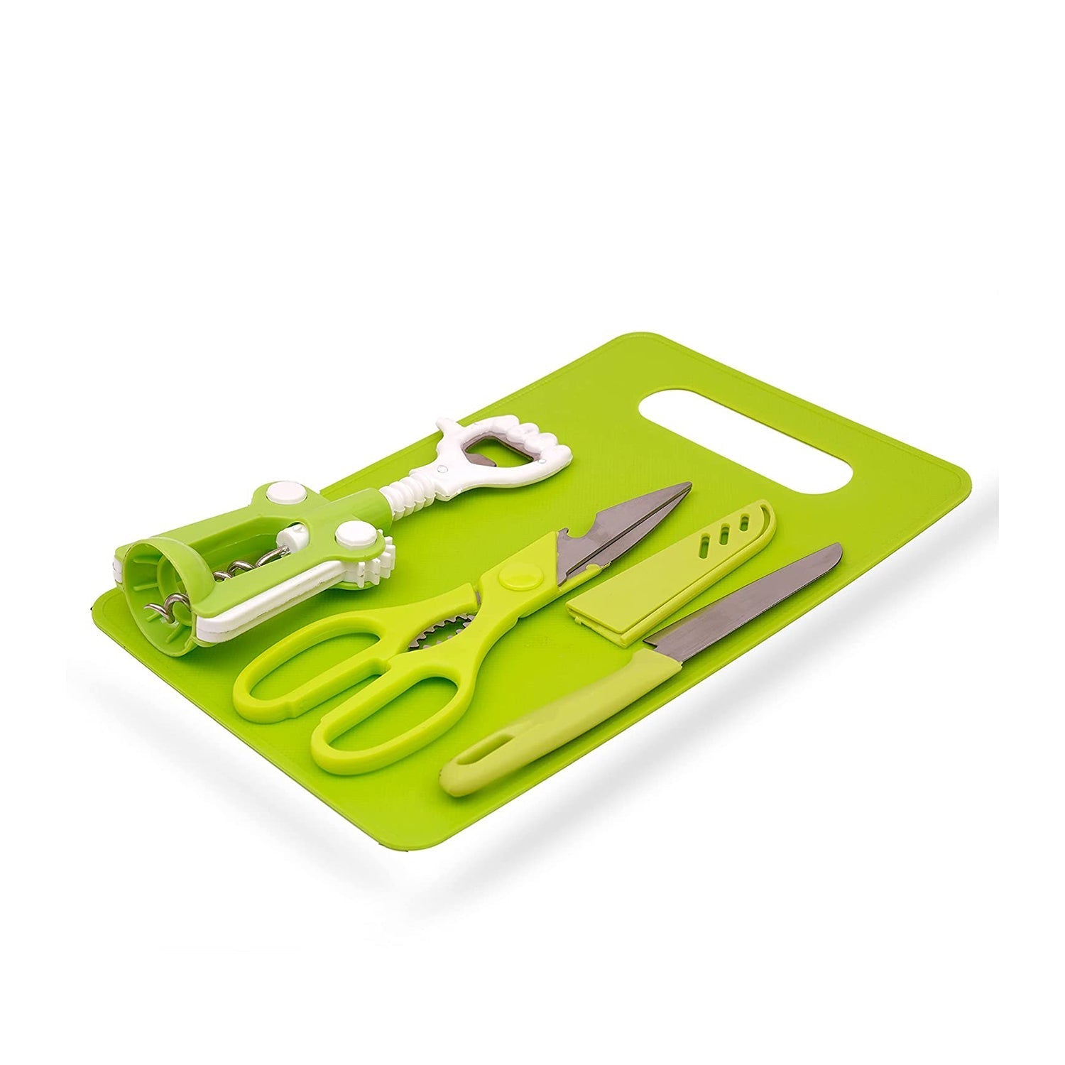 2844 Kitchen Knife Plastic Chopping Board Scissor Ideal Accessory Cut Board red Wine (Set of 5) DeoDap