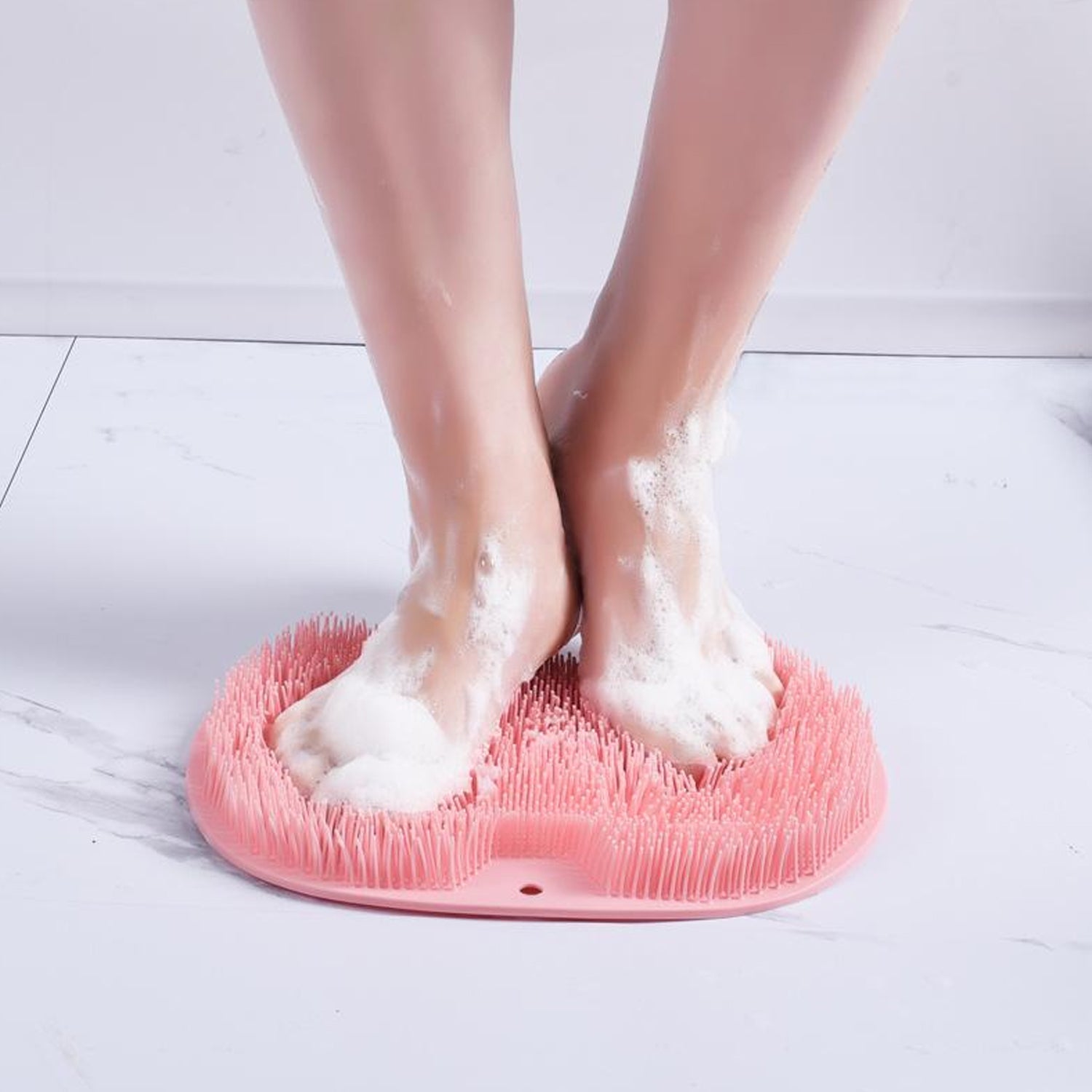7690 Shower Foot & Back Scrubber, Massage Pad, Scrubber, Silicone Bath Massage Cushion Brush with Suction Cups, Bathroom Wash Foot Mat