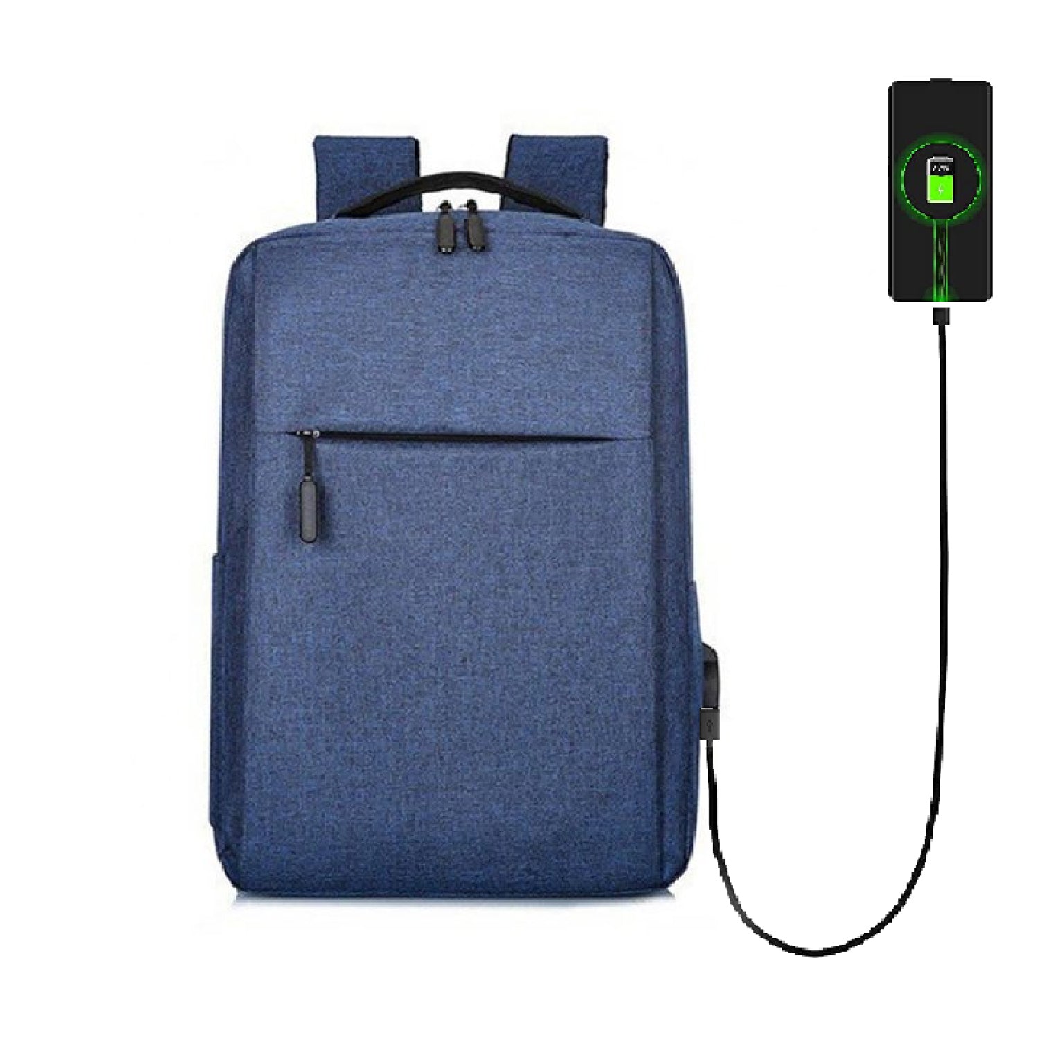 6215 Blue Travel Laptop Backpack With USB Charging Port DeoDap