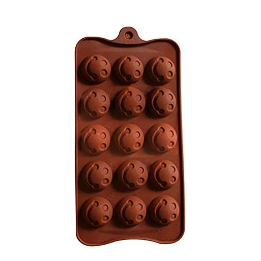 1188 Food Grade Non-Stick Reusable Silicone Smile Shape 15 Cavity Chocolate Molds / Baking Trays DeoDap