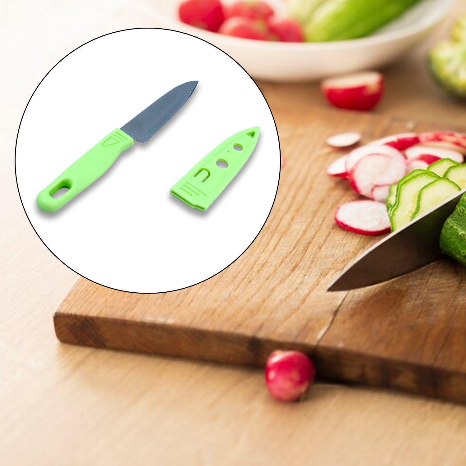 2847 2 Pieces Knife with Chopping Board with Peeler, Grater | Vegetable Cutting Kitchen Accessories Items (5 pcs Set) DeoDap