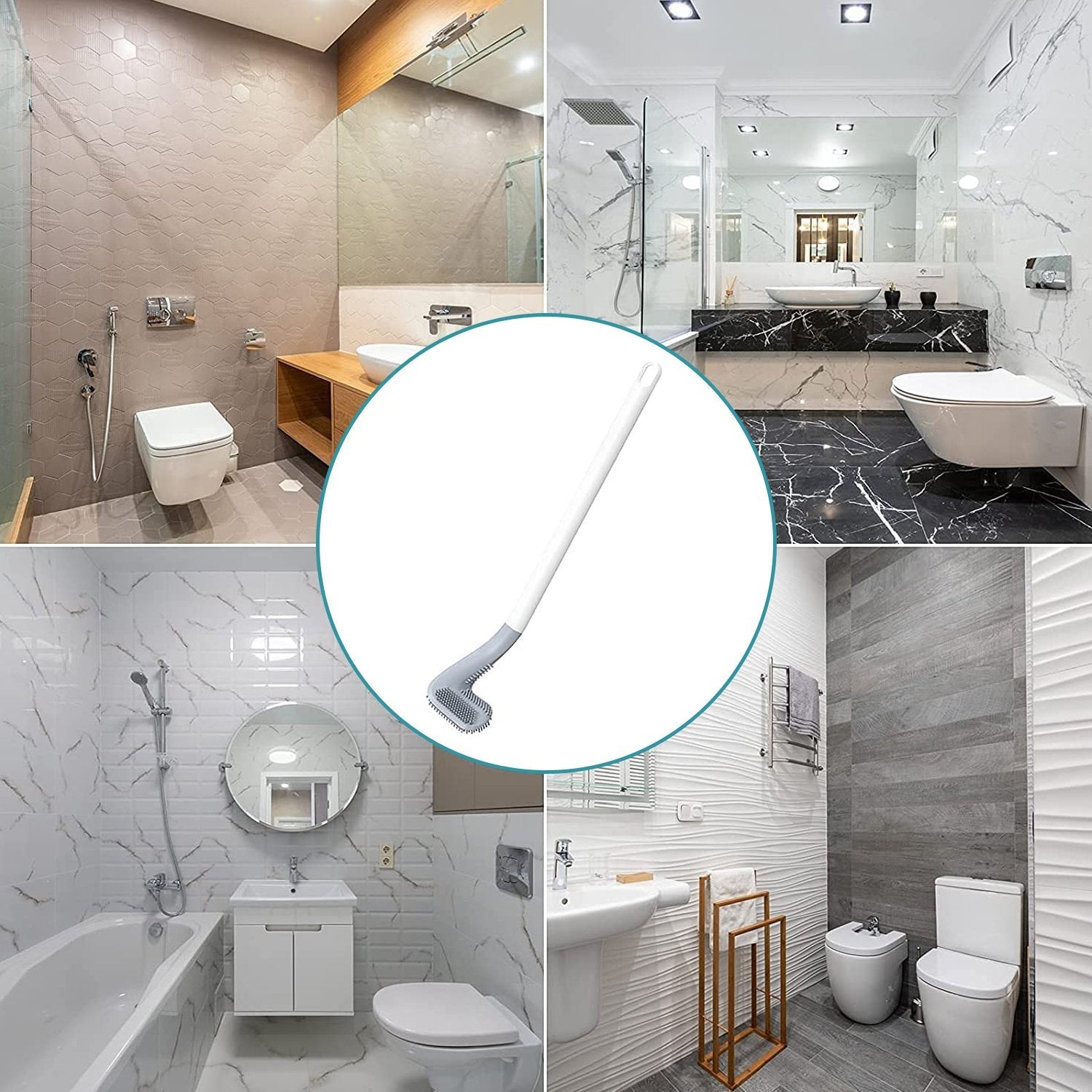6059 Golf Shape Toilet Cleaner Brush  & Magic Sticker Holder DeoDap