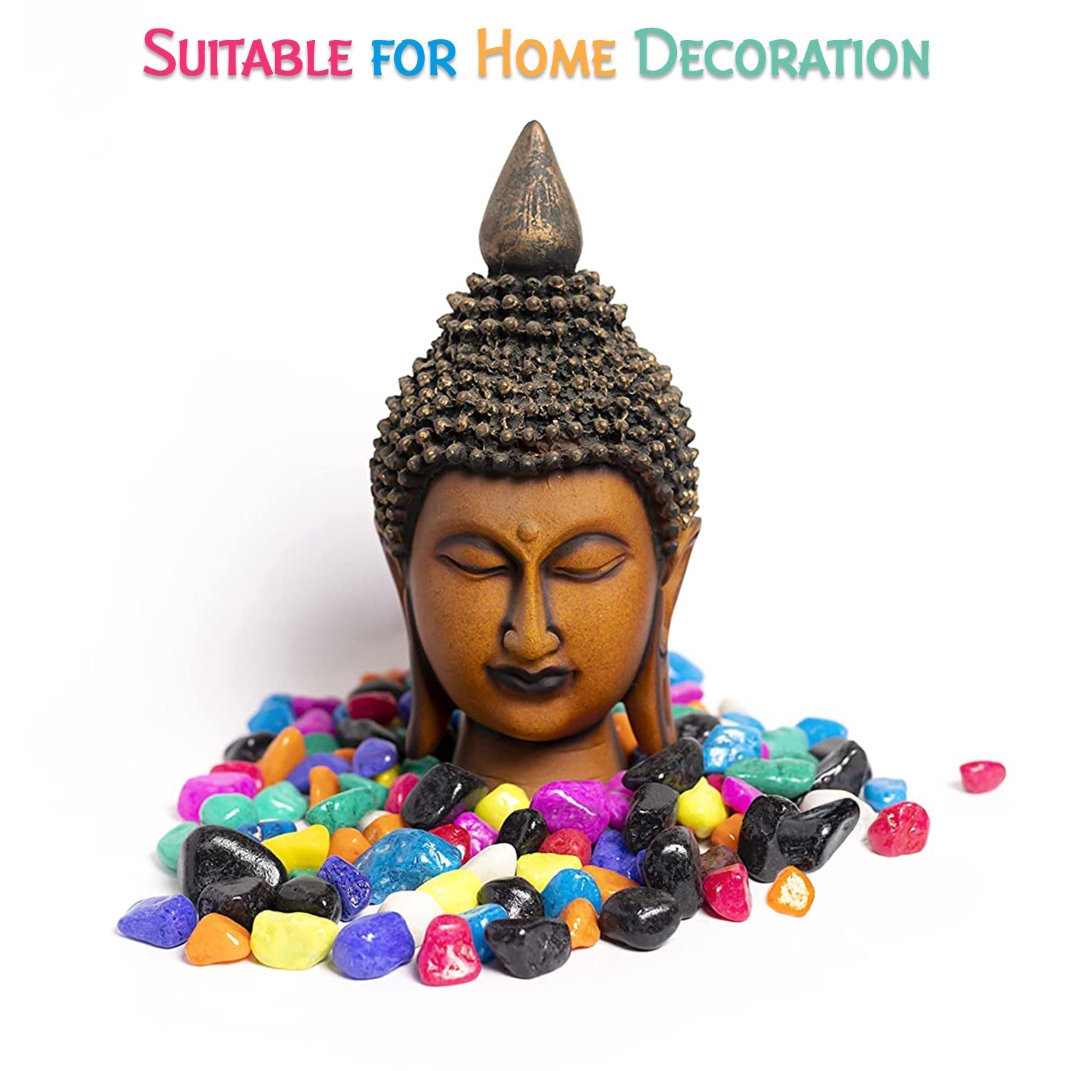 4979 Decorative Stones and Pebbles for Garden, Vase Fillers Multicolor. ( Approx - 195 Pebbles) DeoDap