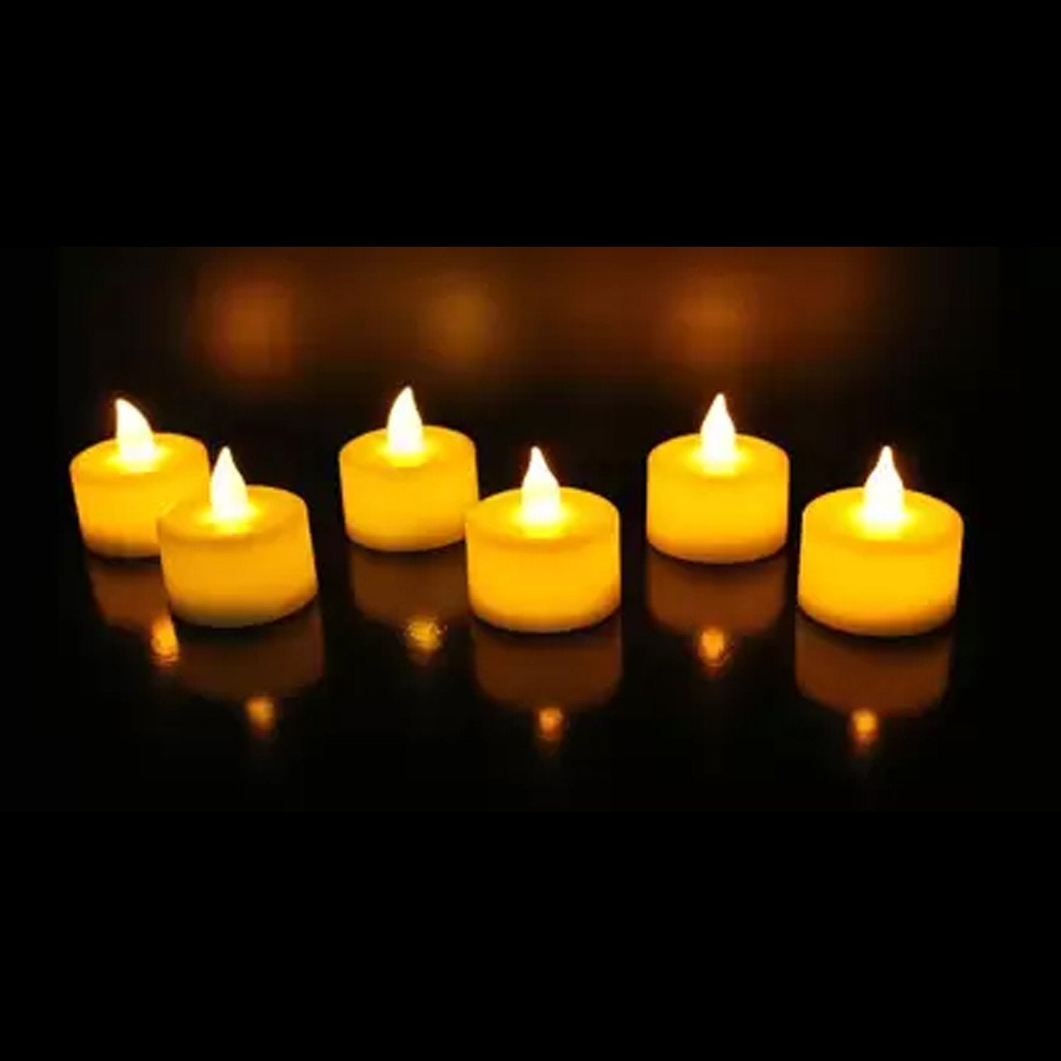 1222  Festival Decorative - LED Yellow Tealight Candles (White, 24 Pcs) DeoDap