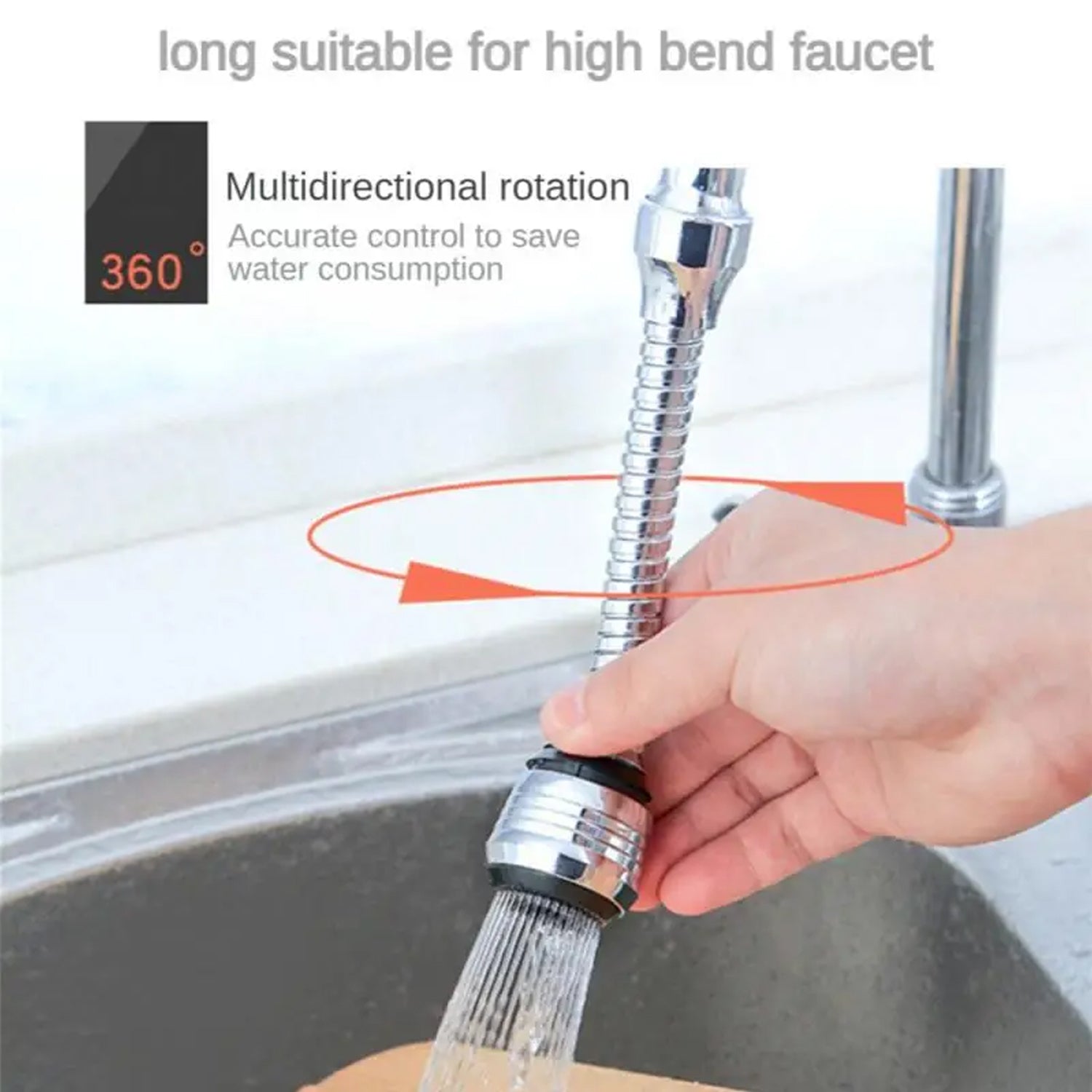 0550  Tap Spray Head Kitchen Faucet Extender Universal Faucet Spray Head Adapter Faucet Sprayer Attachment Jaywayne Kitchen Faucet Sprayer Movable Kitchen Faucet Head 360° Rotatable Anti -Splash Tap Water Saving Faucet for Kitchen (1 Pc)