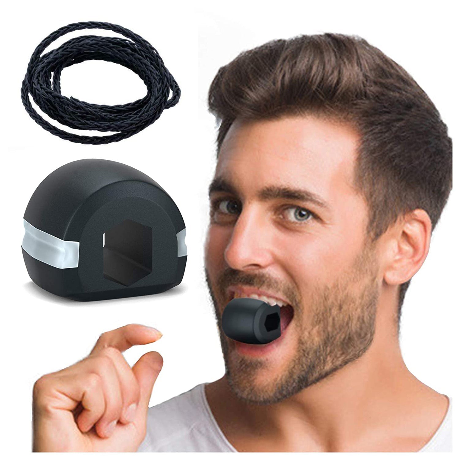 6101V Black Jaw Exerciser Used To Gain Sharp And Chiselled Jawline Easily And Fast. DeoDap