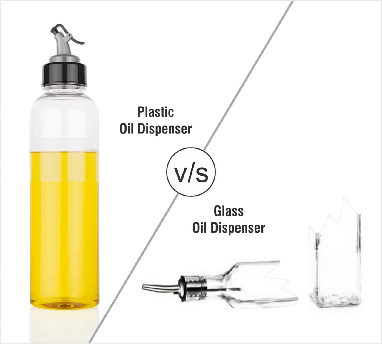 2346 Oil Dispenser Transparent Plastic Oil Bottle |Clear 1 Liter DeoDap