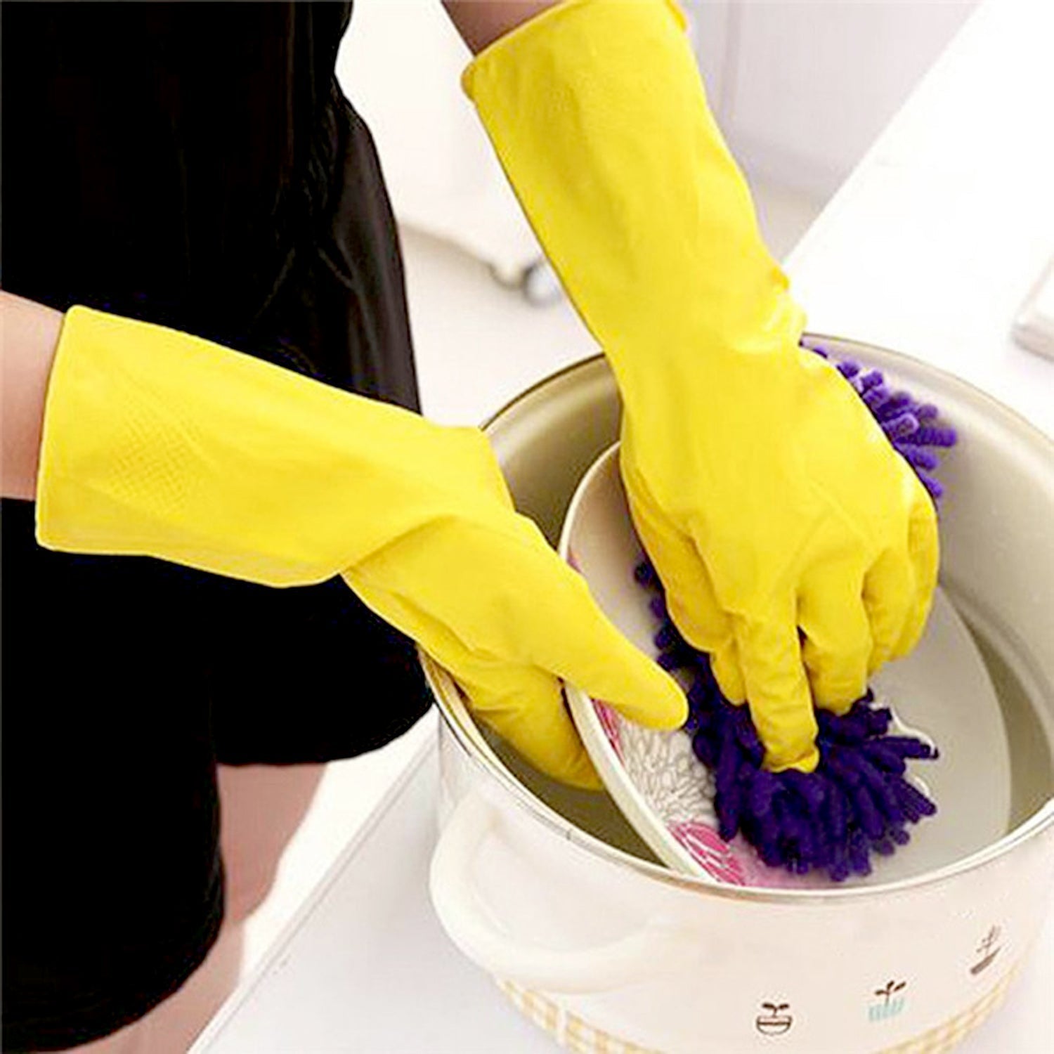 0679 Multipurpose Rubber Reusable Cleaning Gloves DeoDap