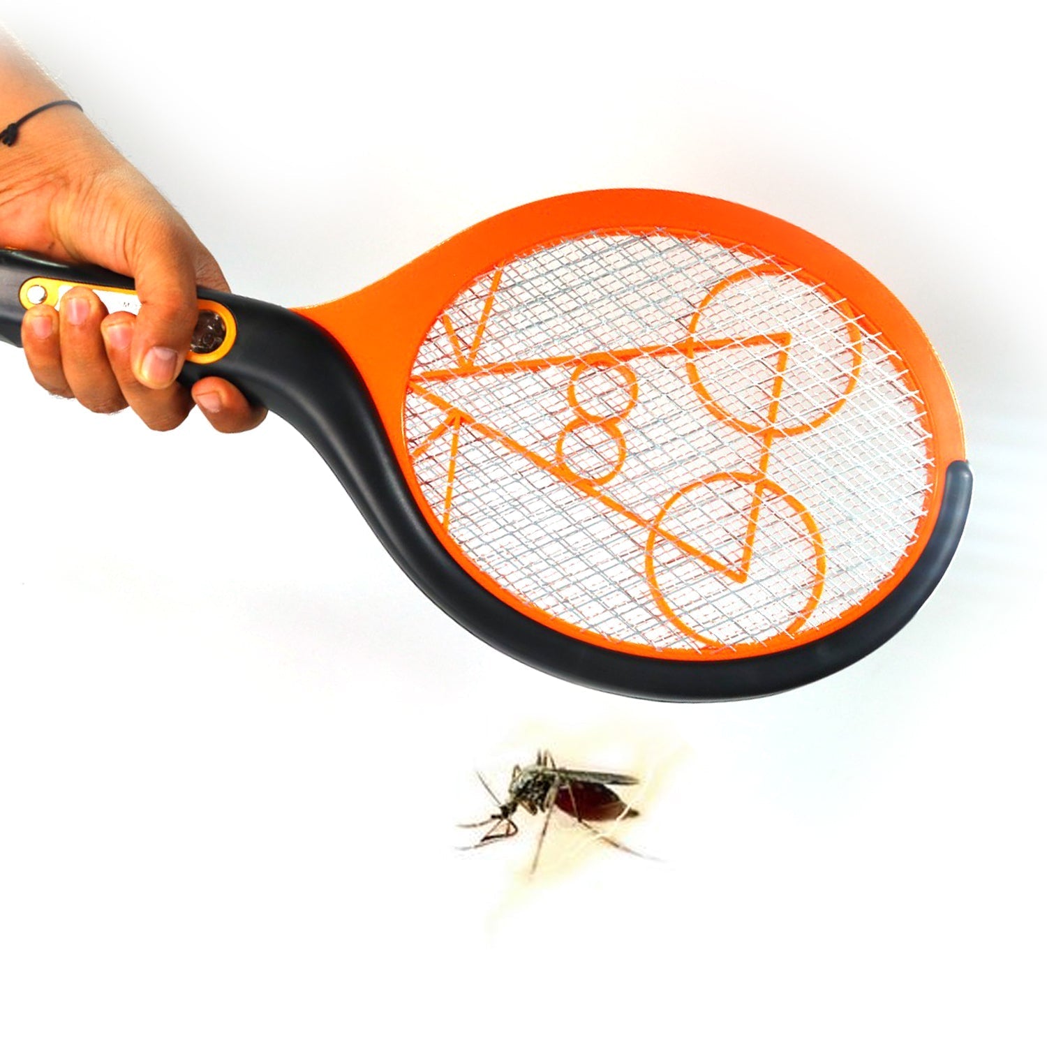 9108 Anti Mosquito Racquet Rechargeable Insect Killer Bat with LED Light (Moq :- 25) DeoDap