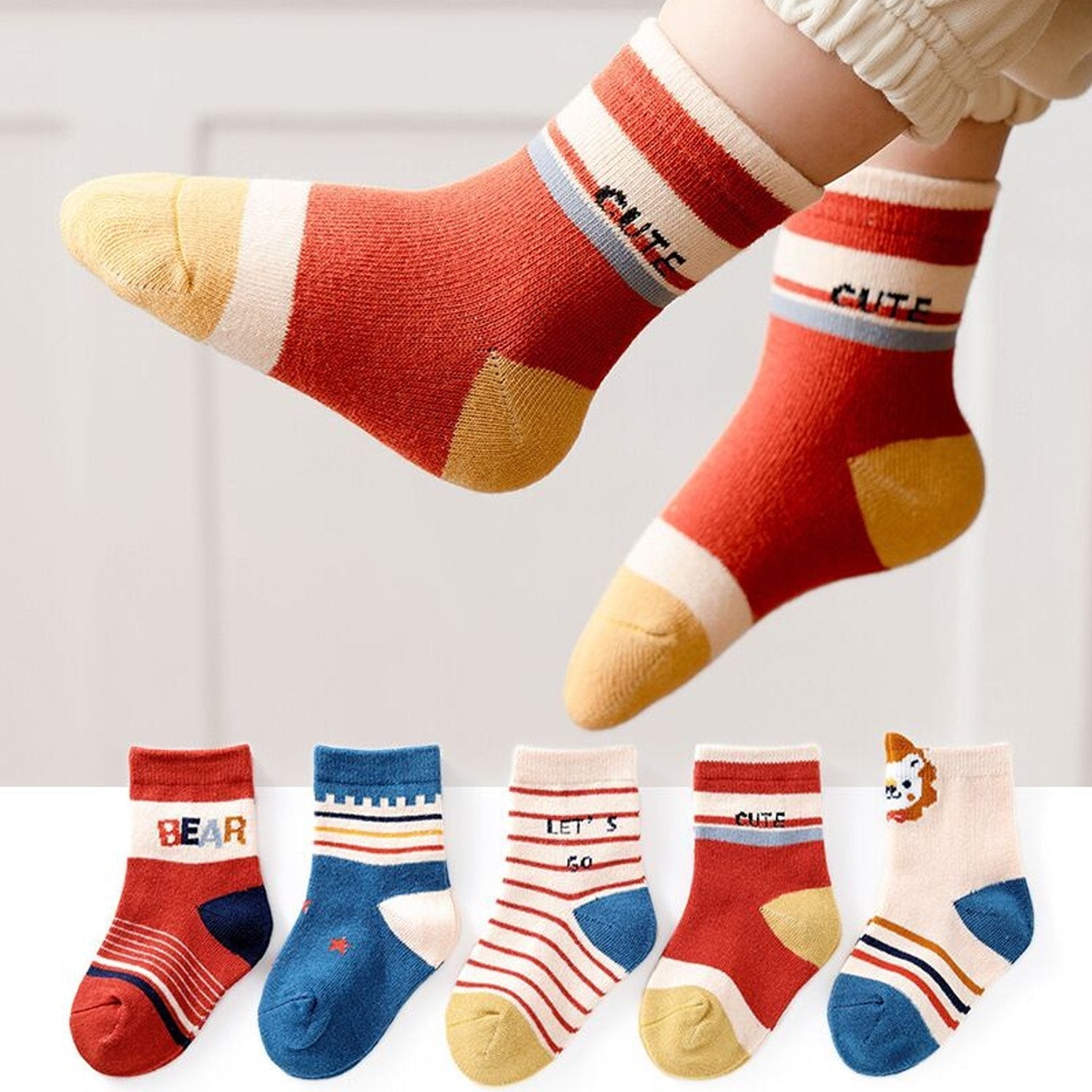 7303 Socks Breathable Thickened Classic Simple Soft Skin Friendly For Kids (Moq :-3) DeoDap