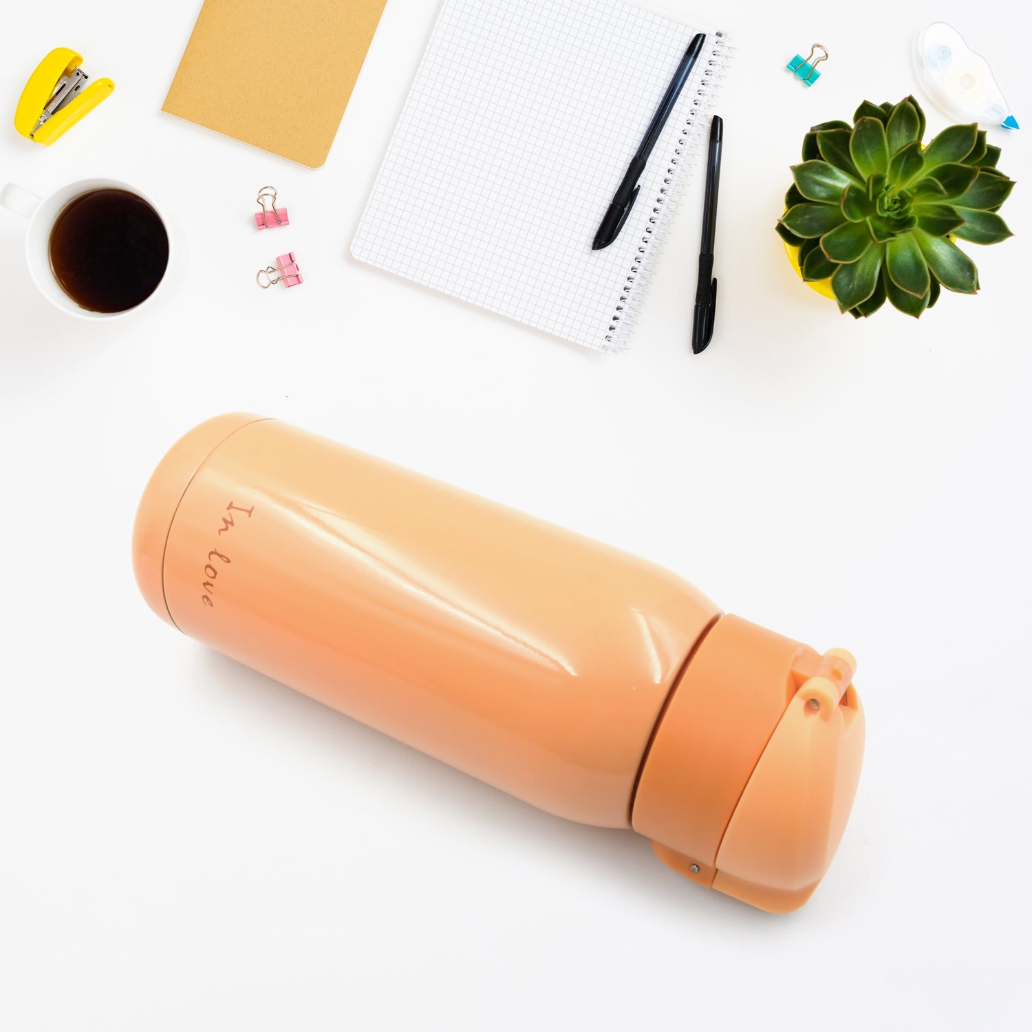 8494 Vacuum Flask 350ml Thermos Bottle Mug Bouncing Water Bottle 304 Stainless Steel Vacuum Flask Cup, Leak Proof | Office Bottle | Gym | Home | Kitchen | Hiking | Trekking | Travel Bottle (350ML)