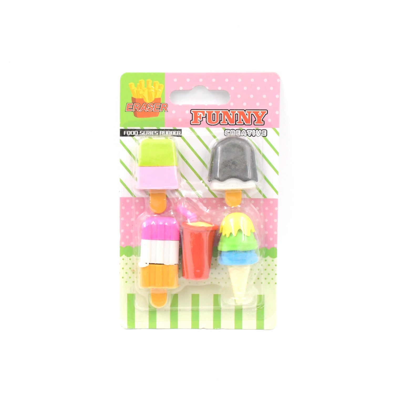 Stationary Kit Fancy & Stylish Colorful Erasers, Mini Eraser Creative Cute Novelty Eraser for Children Different Designs Eraser Set for Return Gift, Birthday Party, School Prize, Football & Icecream Set Eraser (9 pc & 5 Pc Set)