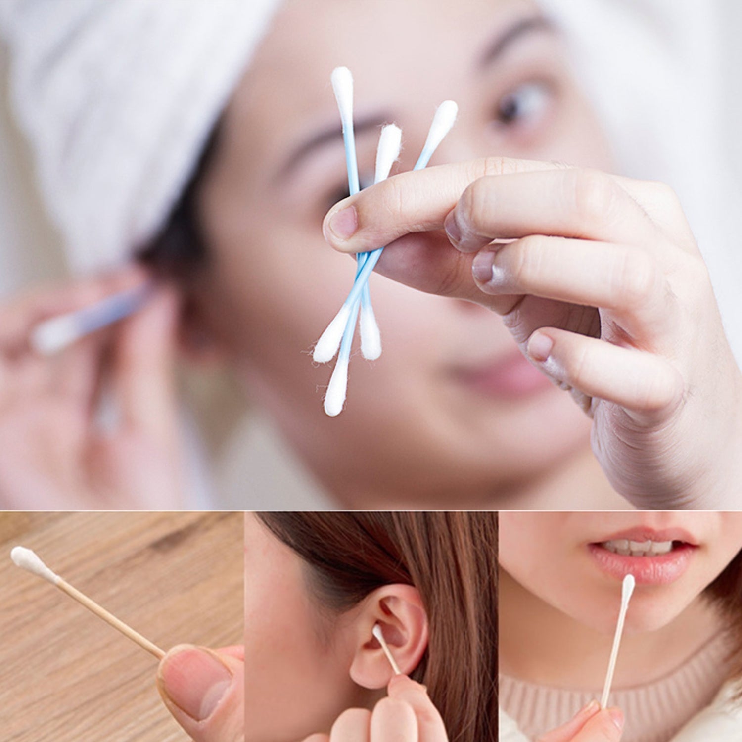 6010 Small Cotton Buds for ear cleaning, soft and natural cotton swabs (100 per pack) freeshipping - DeoDap
