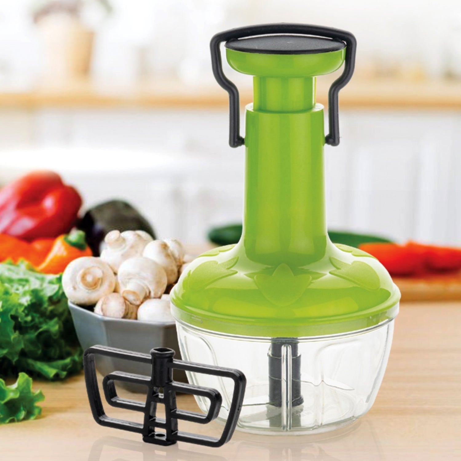 2759 3 In 1 Push Chop 1100Ml Used For Chopping Of Fruits And Vegetables. DeoDap