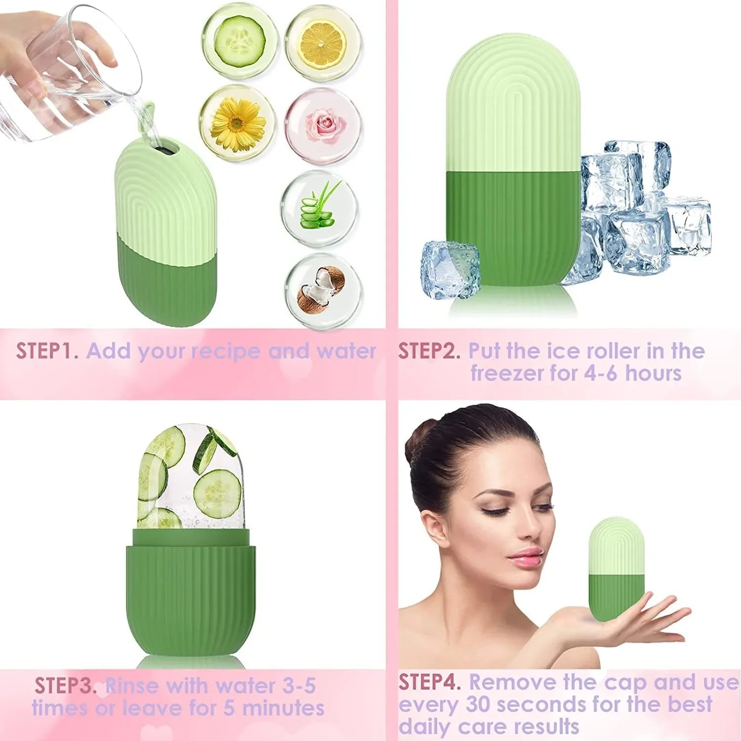 1224 Face Ice Roller to Enhance Skin Glow, Shrink & Tighten Pores DeoDap