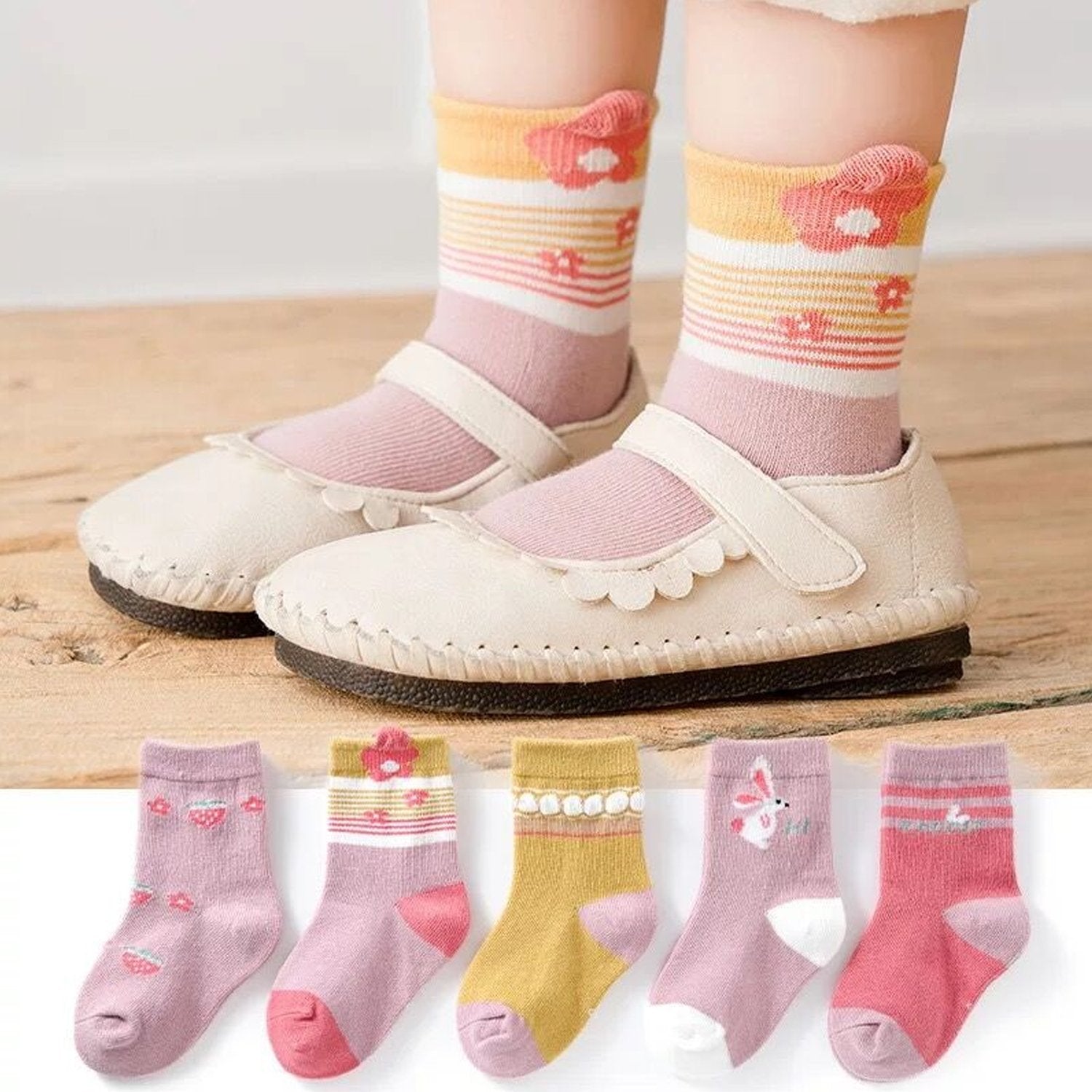 7303 Socks Breathable Thickened Classic Simple Soft Skin Friendly For Kids (Moq :-3) DeoDap