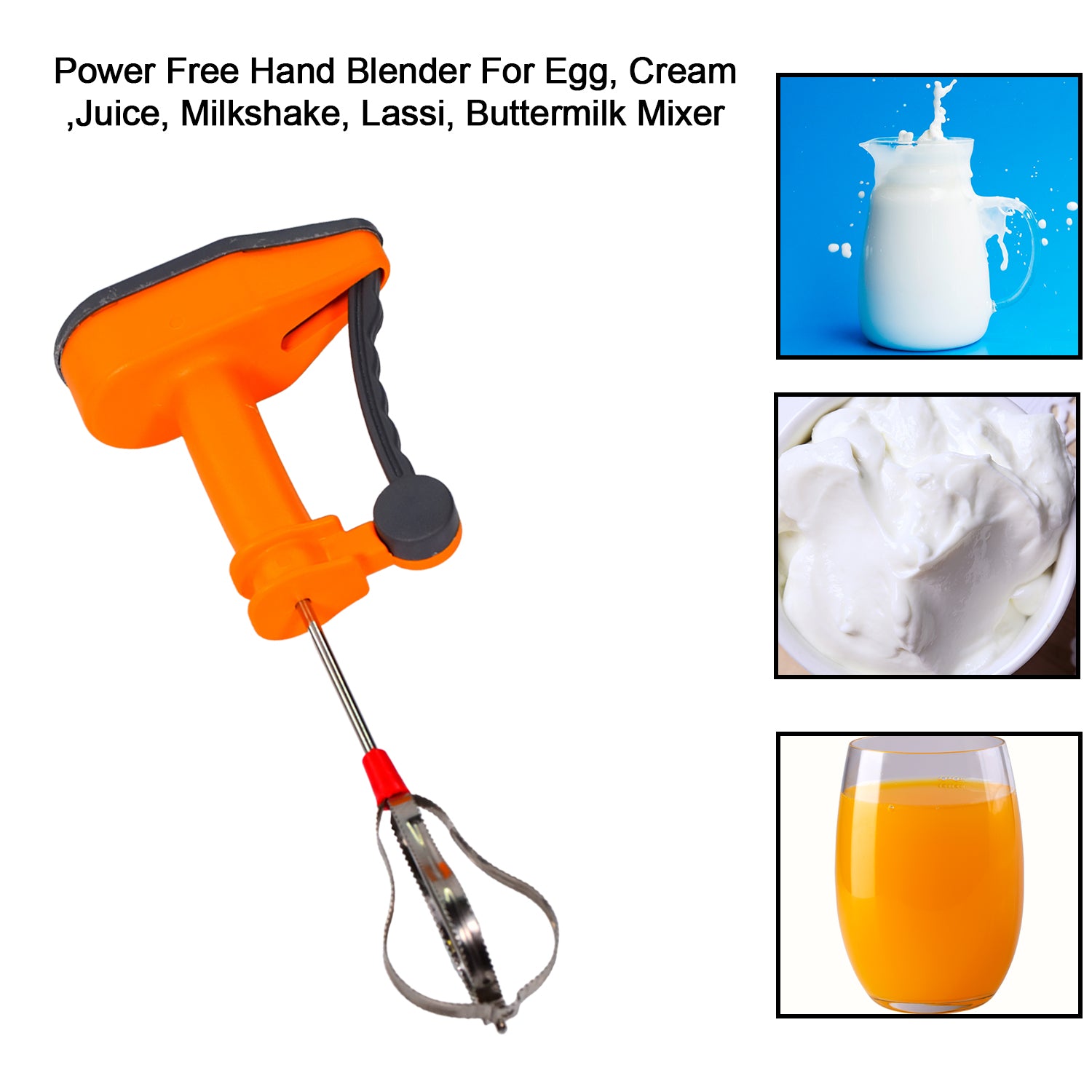 2884 Power-free Hand Blender and Beater with High Speed Operation DeoDap