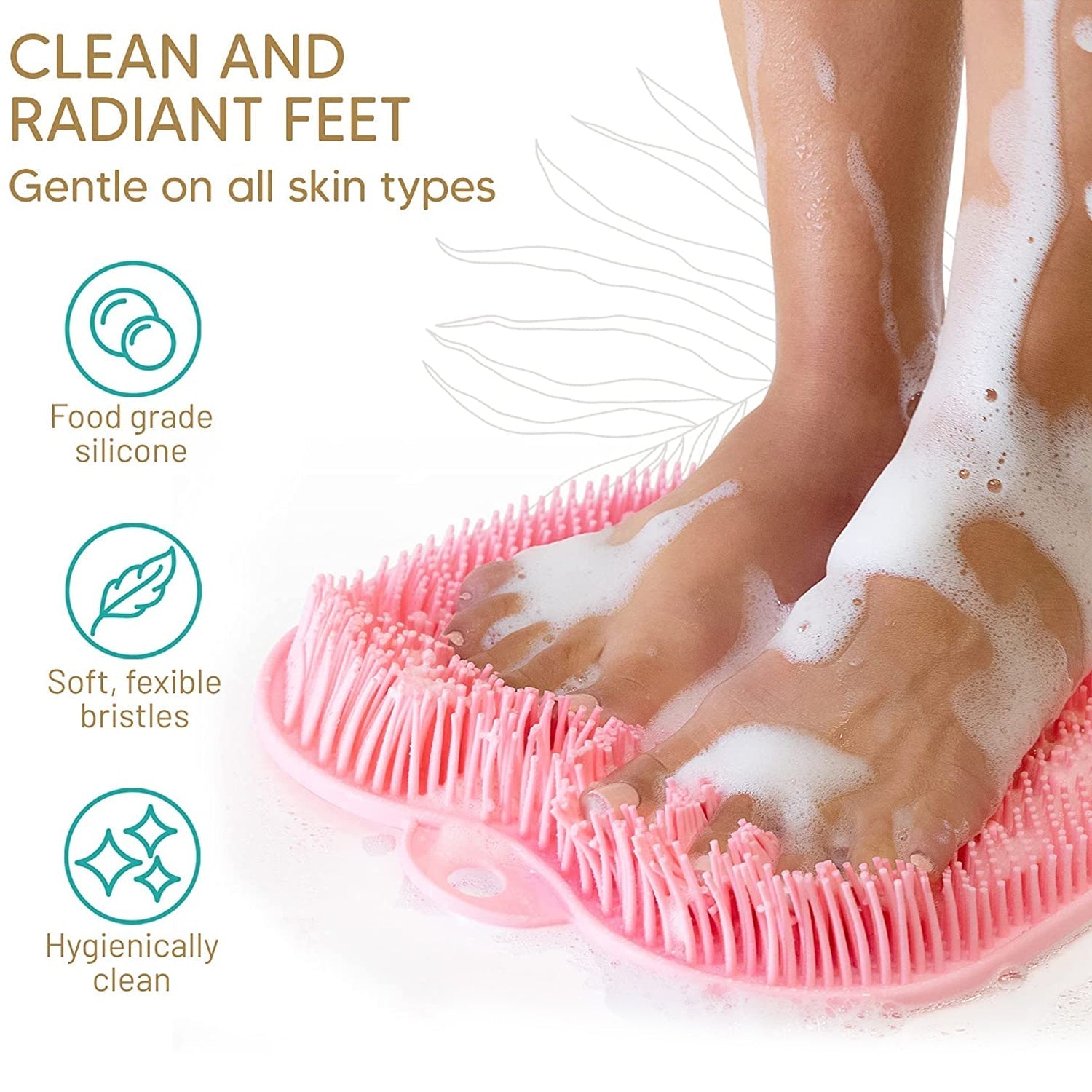 7690 Shower Foot & Back Scrubber, Massage Pad, Scrubber, Silicone Bath Massage Cushion Brush with Suction Cups, Bathroom Wash Foot Mat