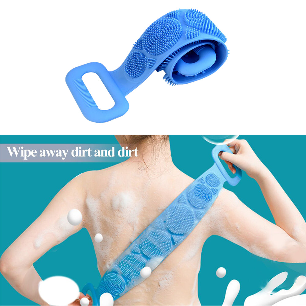 1302A Silicone Body Back Scrubber Double Side Bathing Brush for Skin Deep Cleaning DeoDap