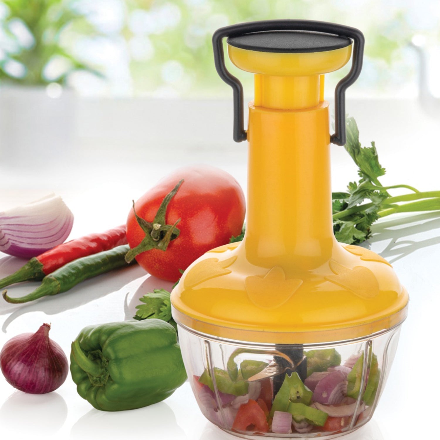 2759 3 In 1 Push Chop 1100Ml Used For Chopping Of Fruits And Vegetables. DeoDap