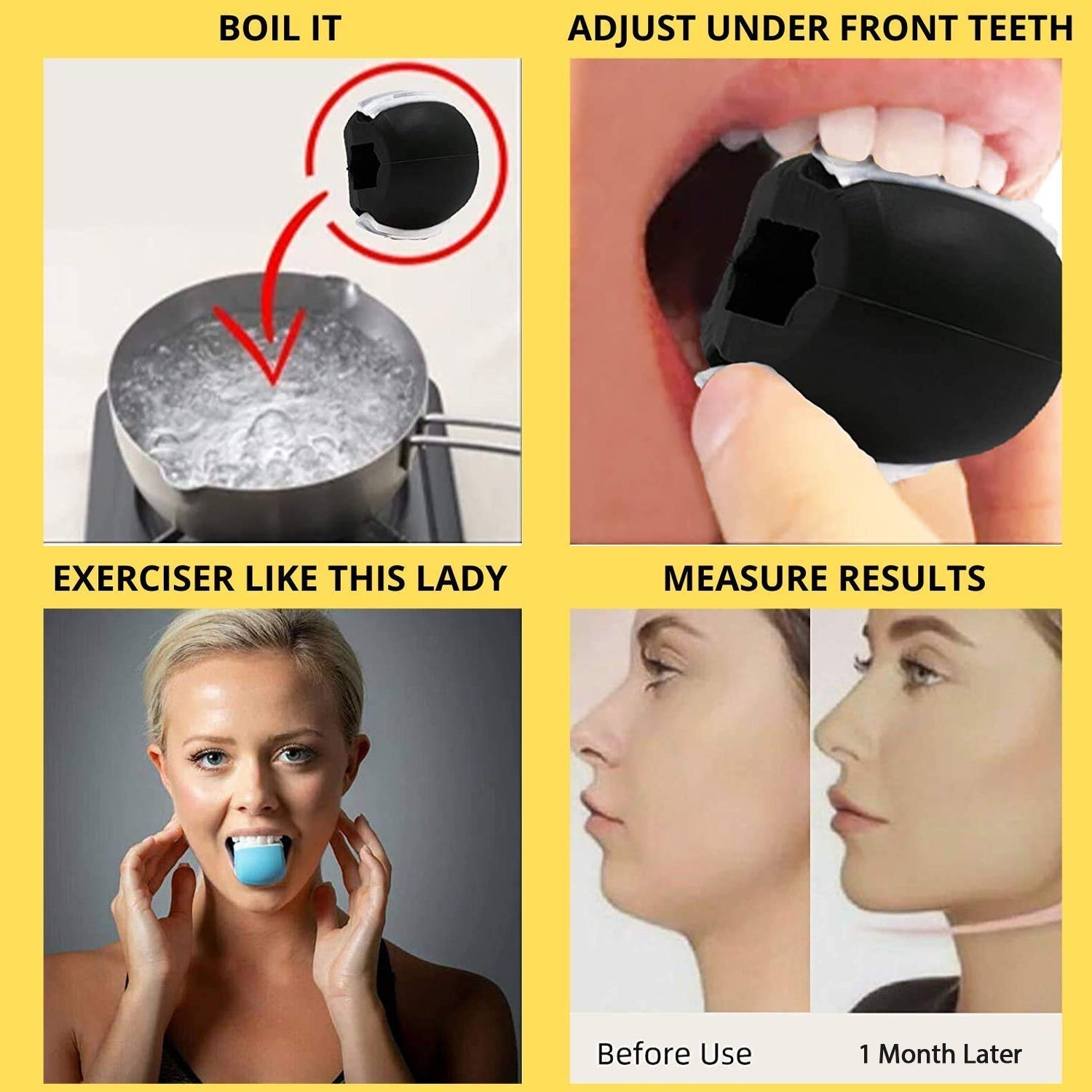 6101V Black Jaw Exerciser Used To Gain Sharp And Chiselled Jawline Easily And Fast. DeoDap