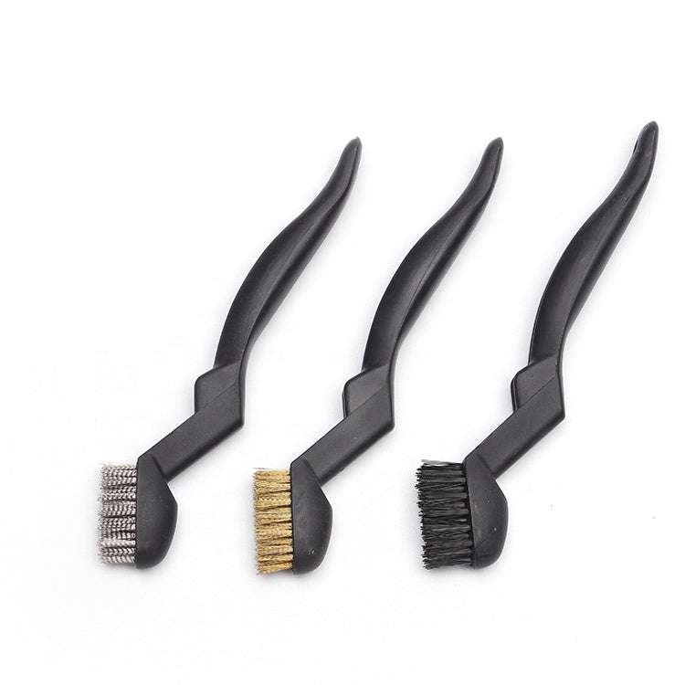 1516 Wire Brush Set Scratch Brush Set for Cleaning Slag Rust and Dust Curved Handle freeshipping - DeoDap
