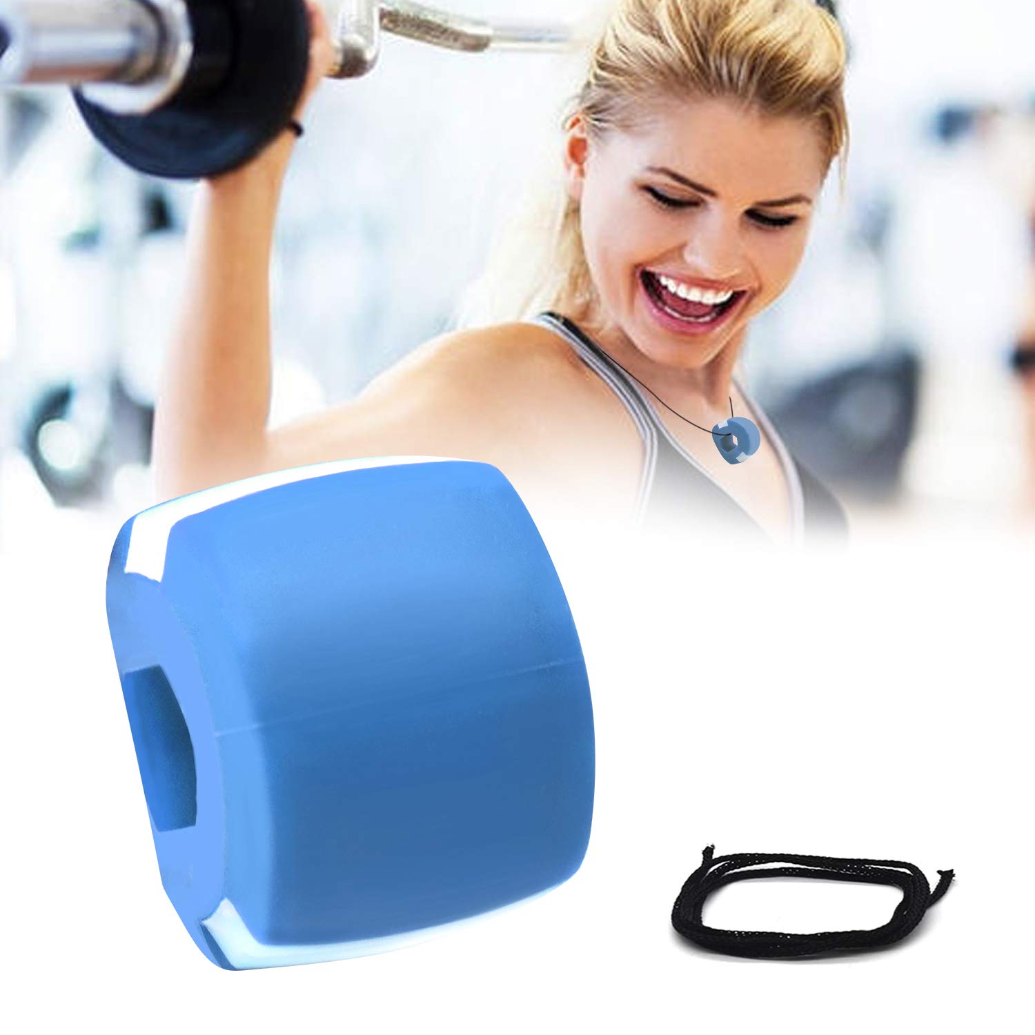 6128 DARK BLUE JAW EXERCISER USED TO GAIN SHARP AND CHISELLED JAWLINE EASILY AND FAST. DeoDap