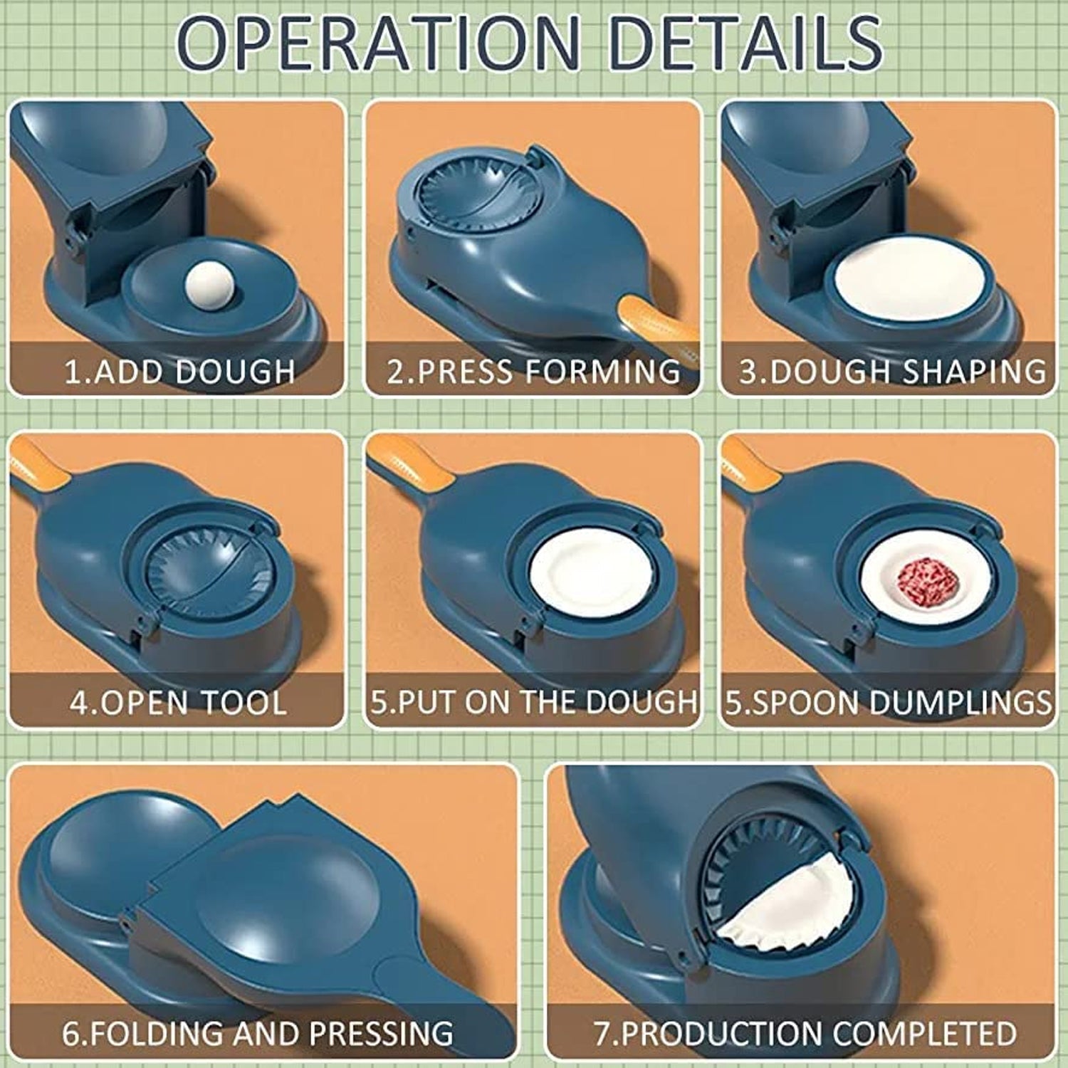 5289 Dumpling Skin Press Mould for Gujiya , Ghughra , Momos Making, 2 in 1 Dumpling Maker Mould Machine, Kitchen Dumpling Making Tool DeoDap