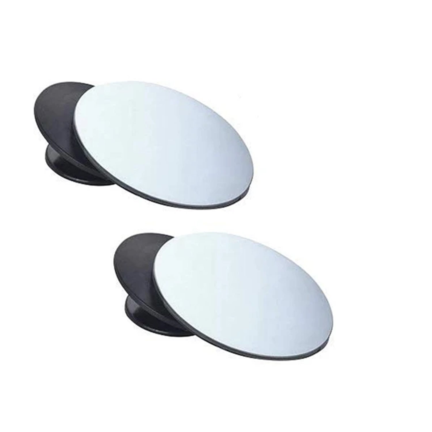 1512 Blind Spot Round Wide Angle Adjustable Convex Rear View Mirror - Pack of 2 DeoDap