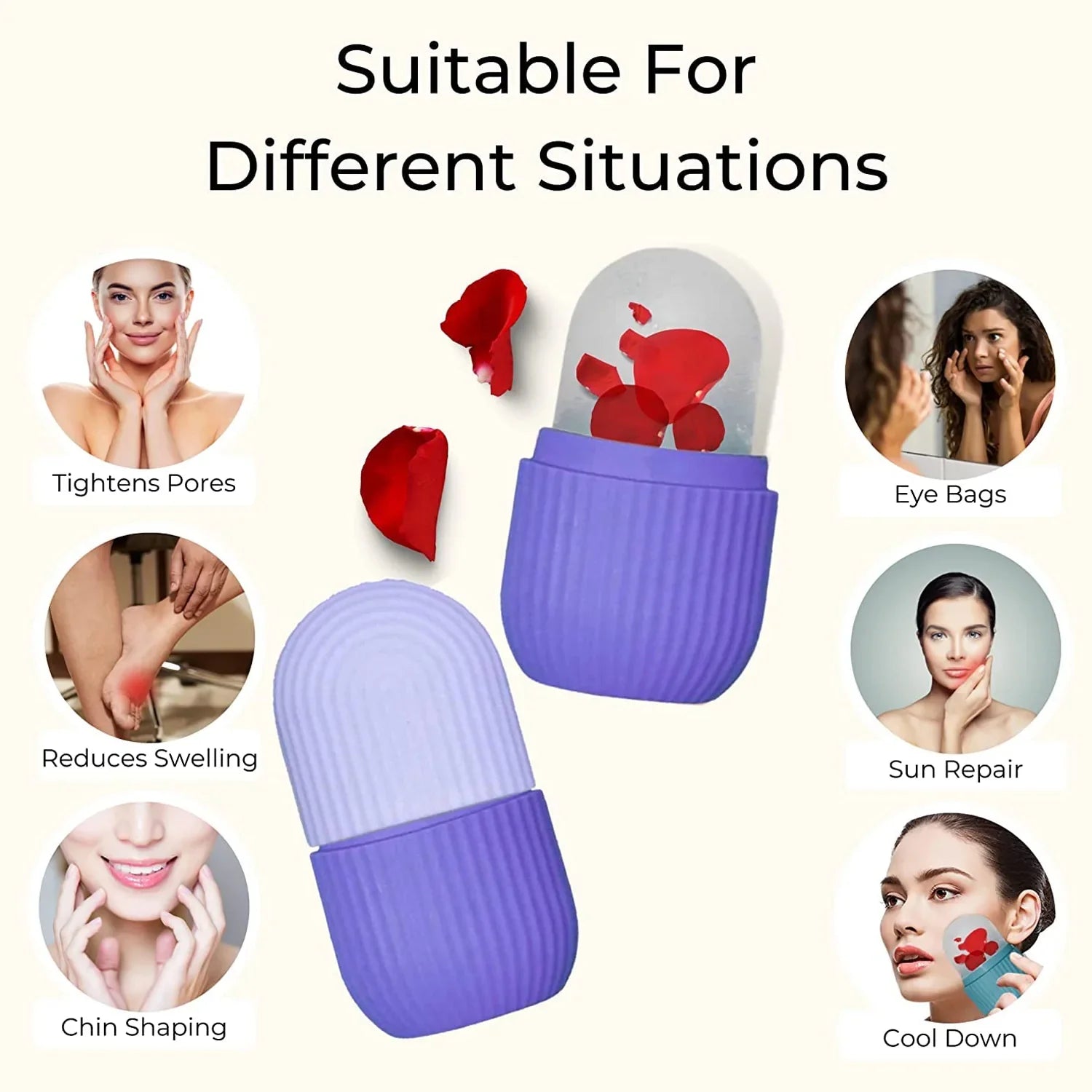 1224 Face Ice Roller to Enhance Skin Glow, Shrink & Tighten Pores DeoDap