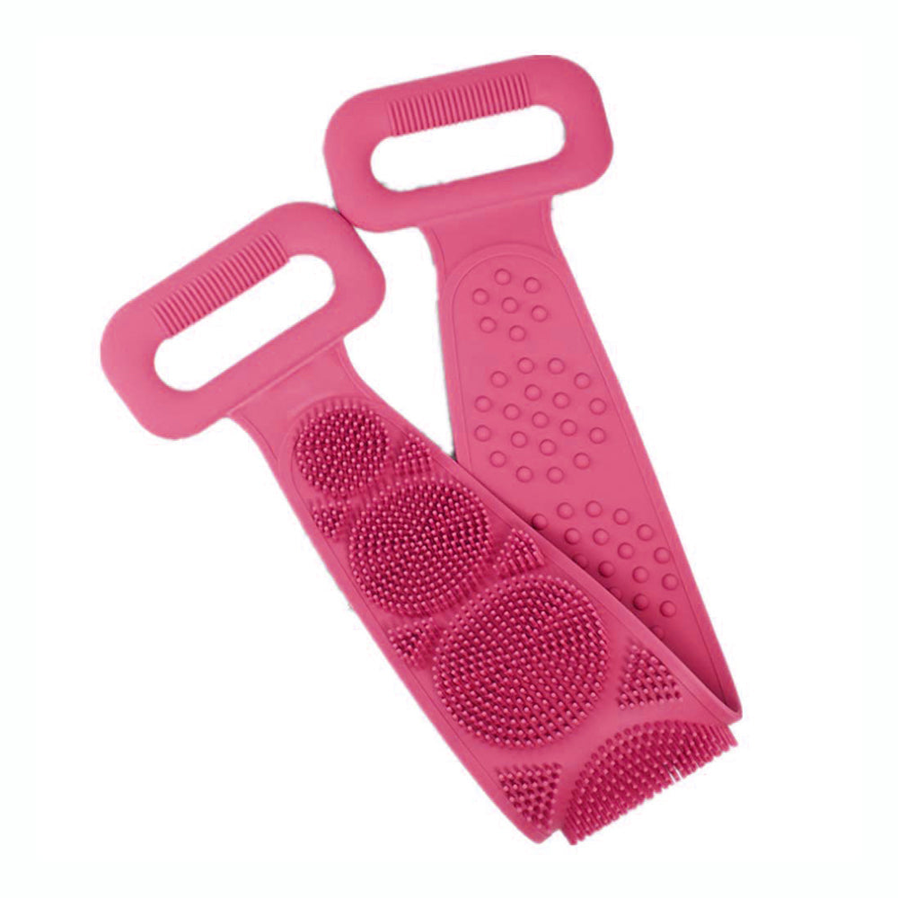 1302A Silicone Body Back Scrubber Double Side Bathing Brush for Skin Deep Cleaning DeoDap