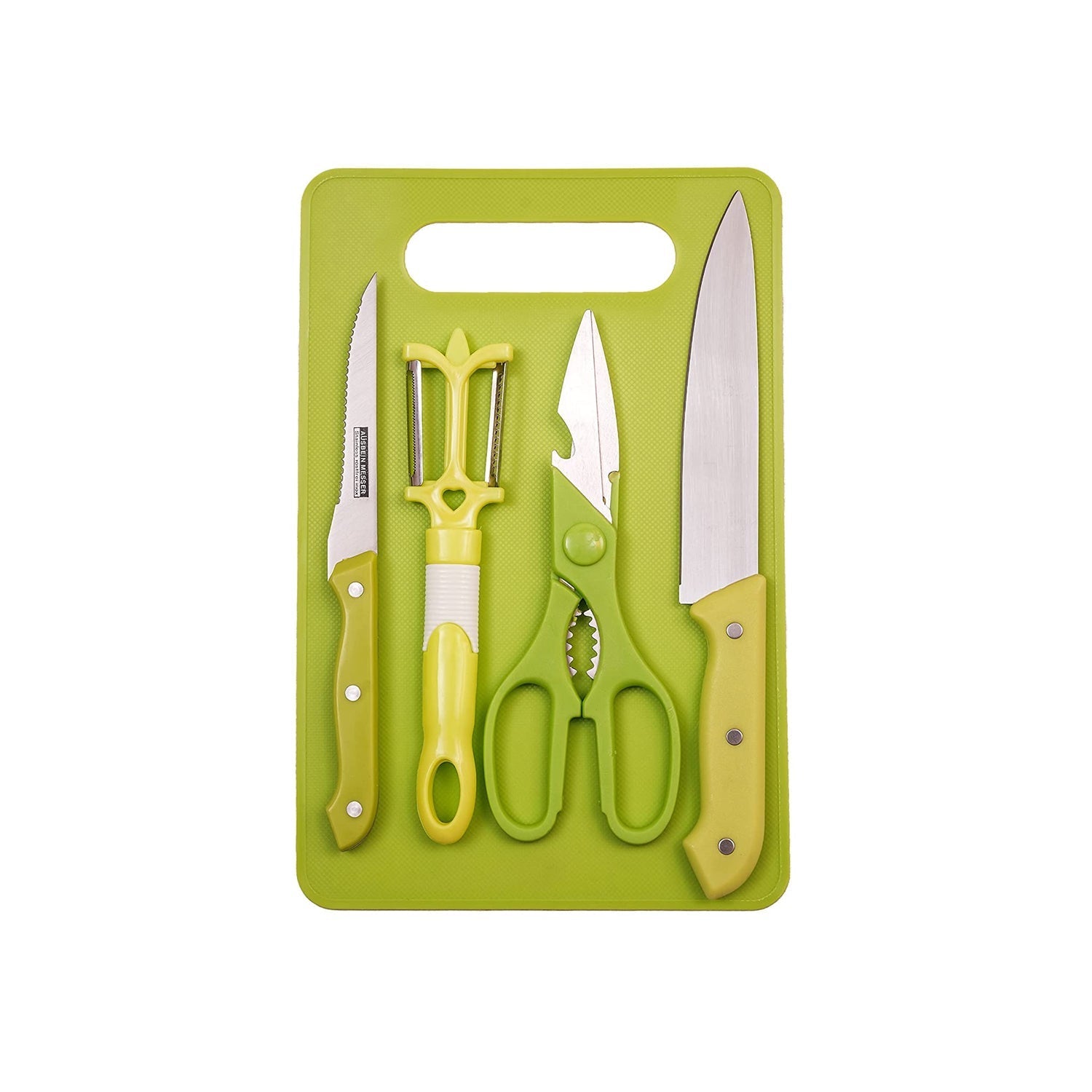 2843 Stainless Steel Kitchen Knife Knives Set with Knife Scissor (Pack Of 5) DeoDap