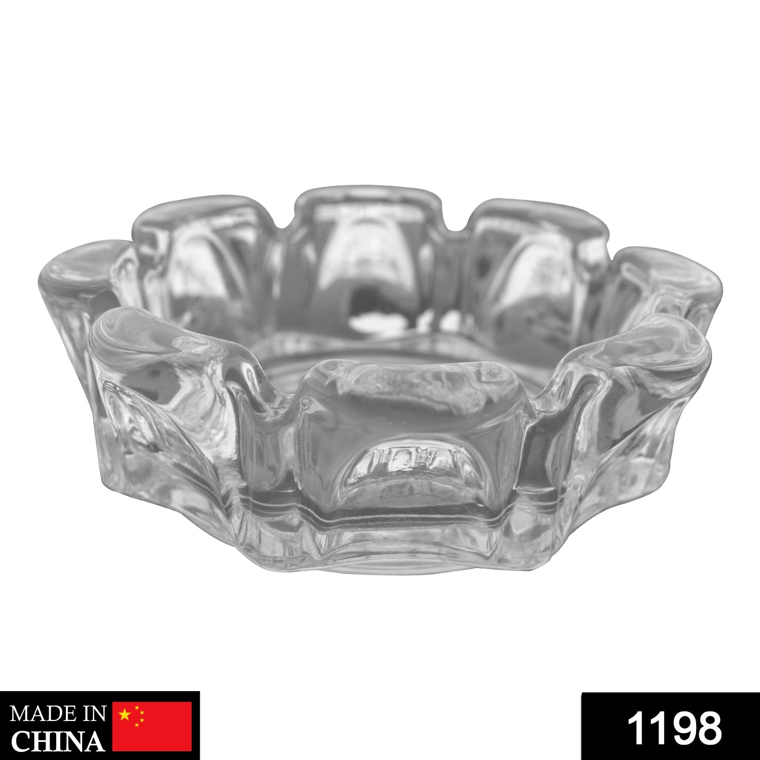 1198 Crystal Quality Glass Ash Tray DeoDap