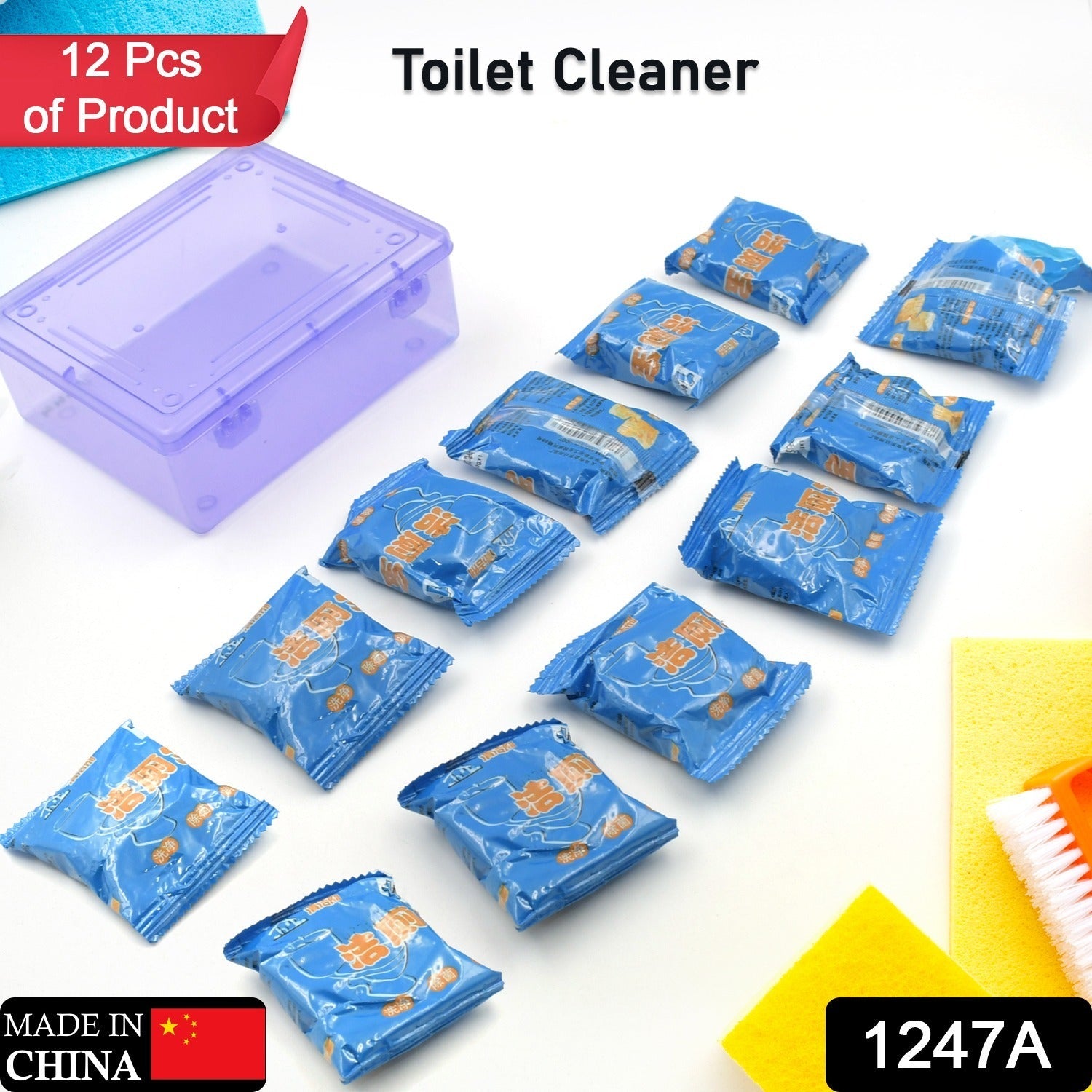 1247A Blue Bubble Toilet Bowring Toilets, Toilet Cleaners Powerful Decontamination Durable Bathroom (12pc)