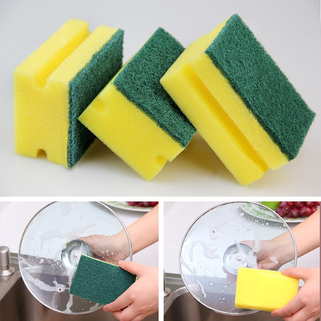 1429 Scrub Sponge 2 in 1 PAD for Kitchen, Sink, Bathroom Cleaning Scrubber (6 pc) DeoDap